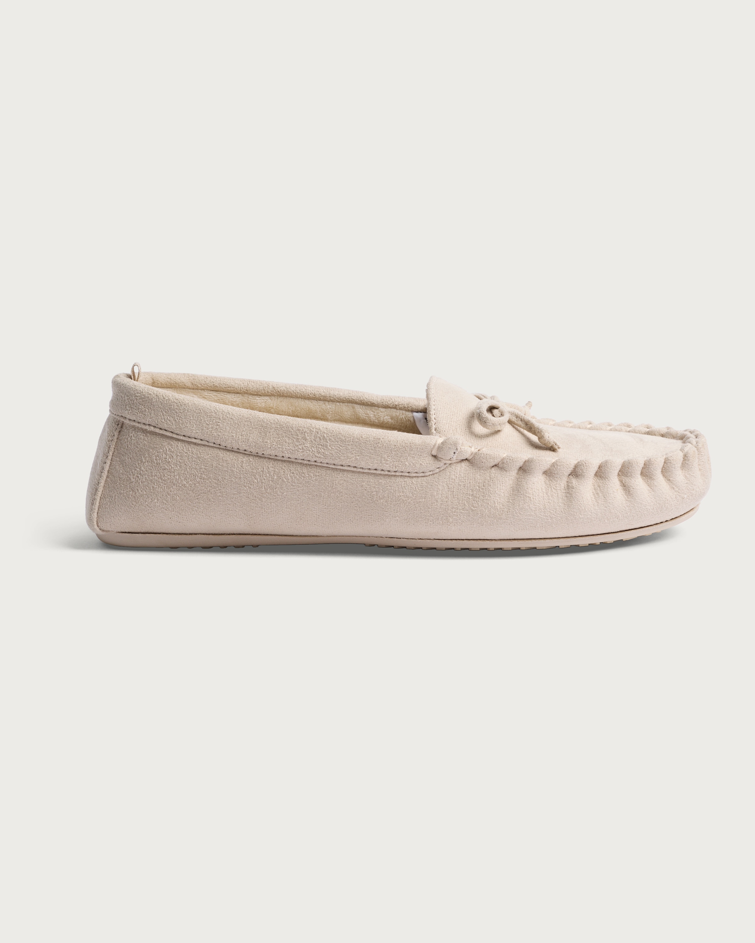 F&F Bow Detail Moccasin Slippers in Neutral