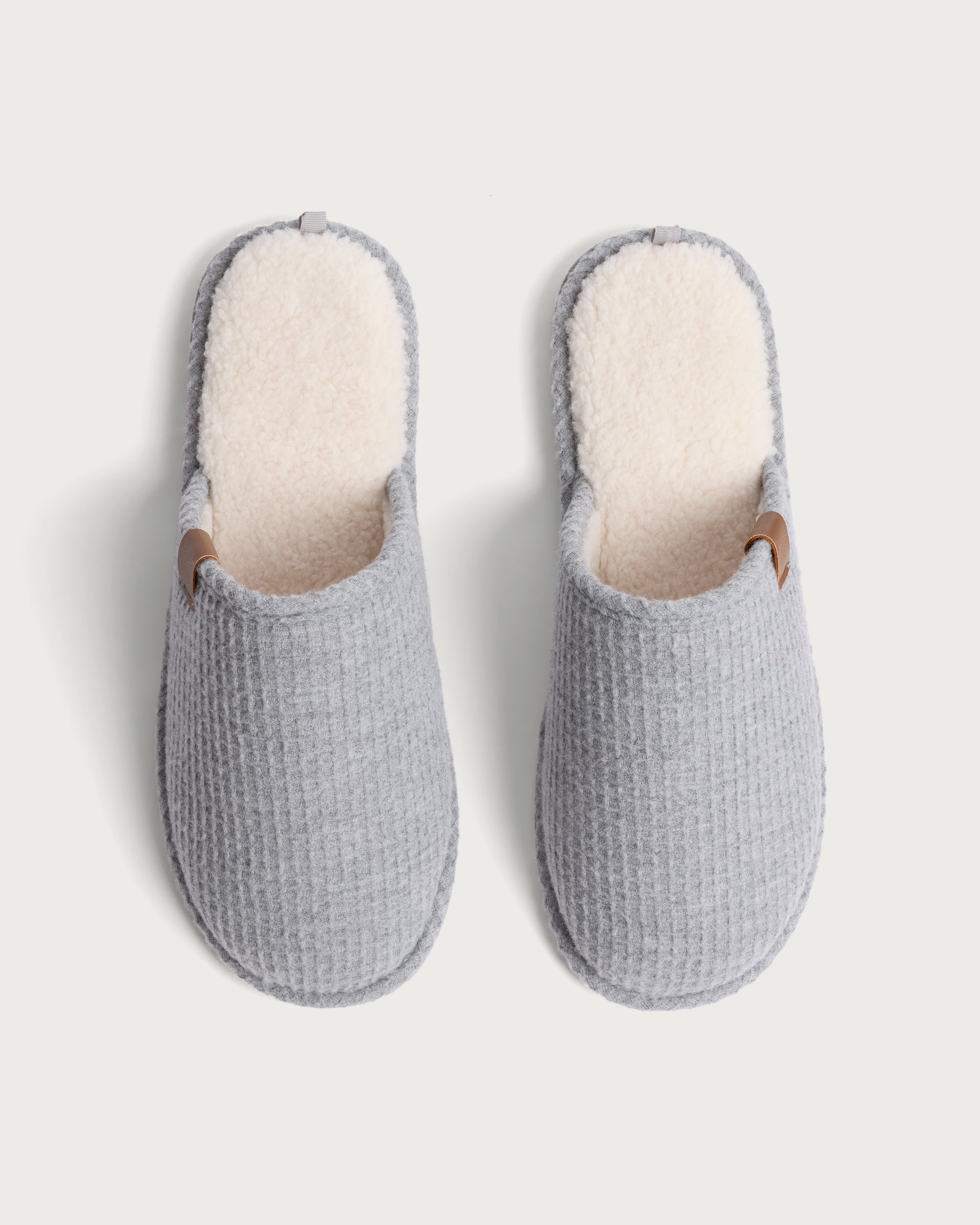 F&F Waffle Knit Mule Slippers in Grey thumbnail 2
