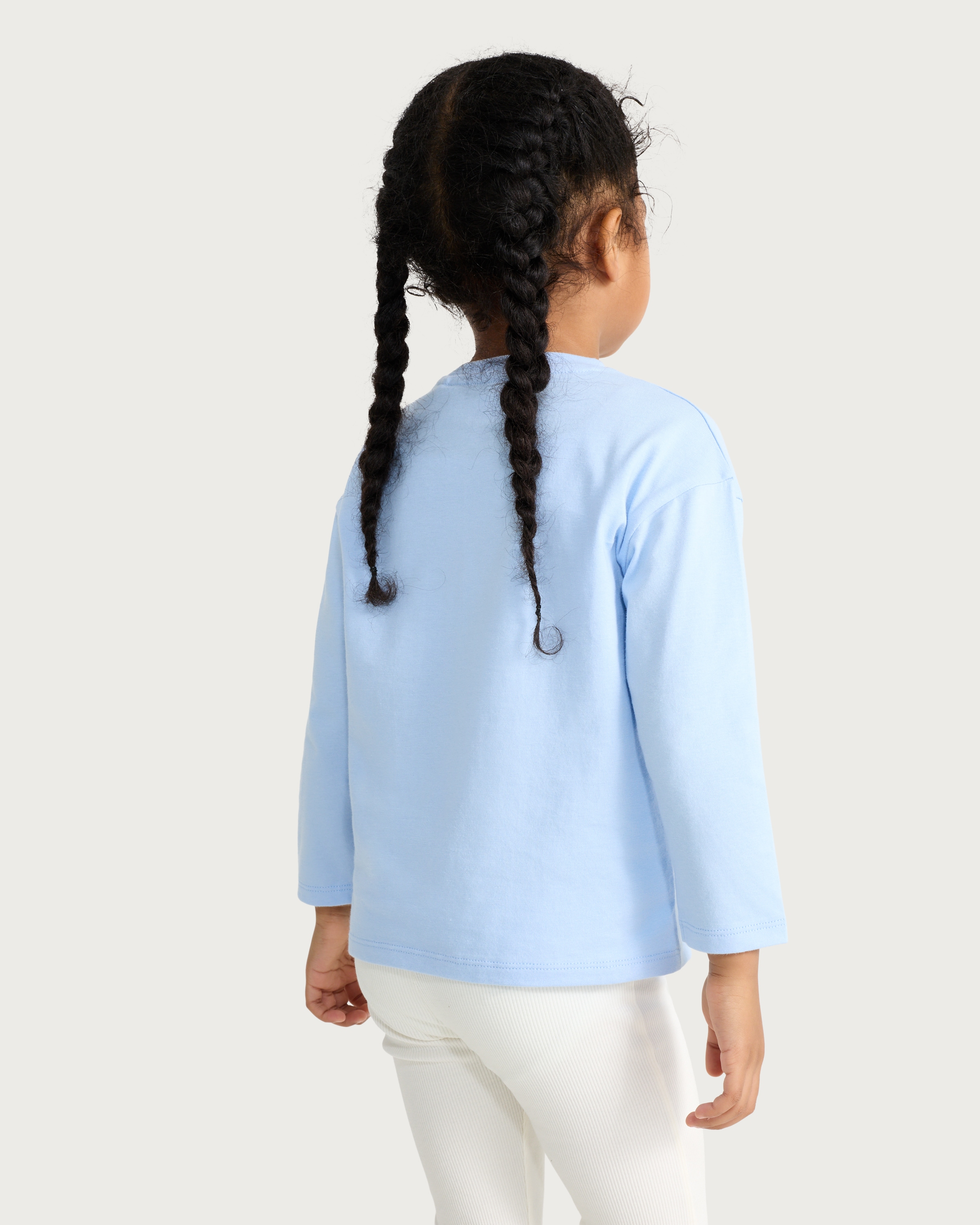 F&F Girls Pure Cotton Unicorn Snacks Long Sleeved Top in Blue thumbnail 3
