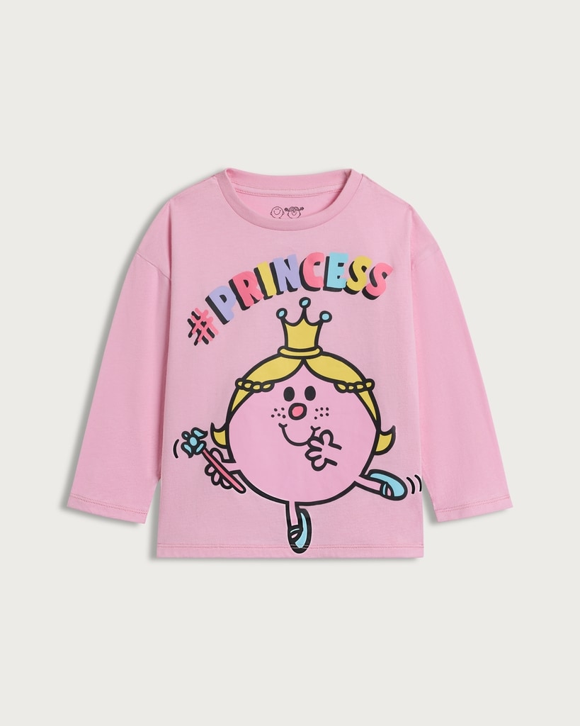 Little Miss Princess Pure Cotton Long Sleeved Top in Pink