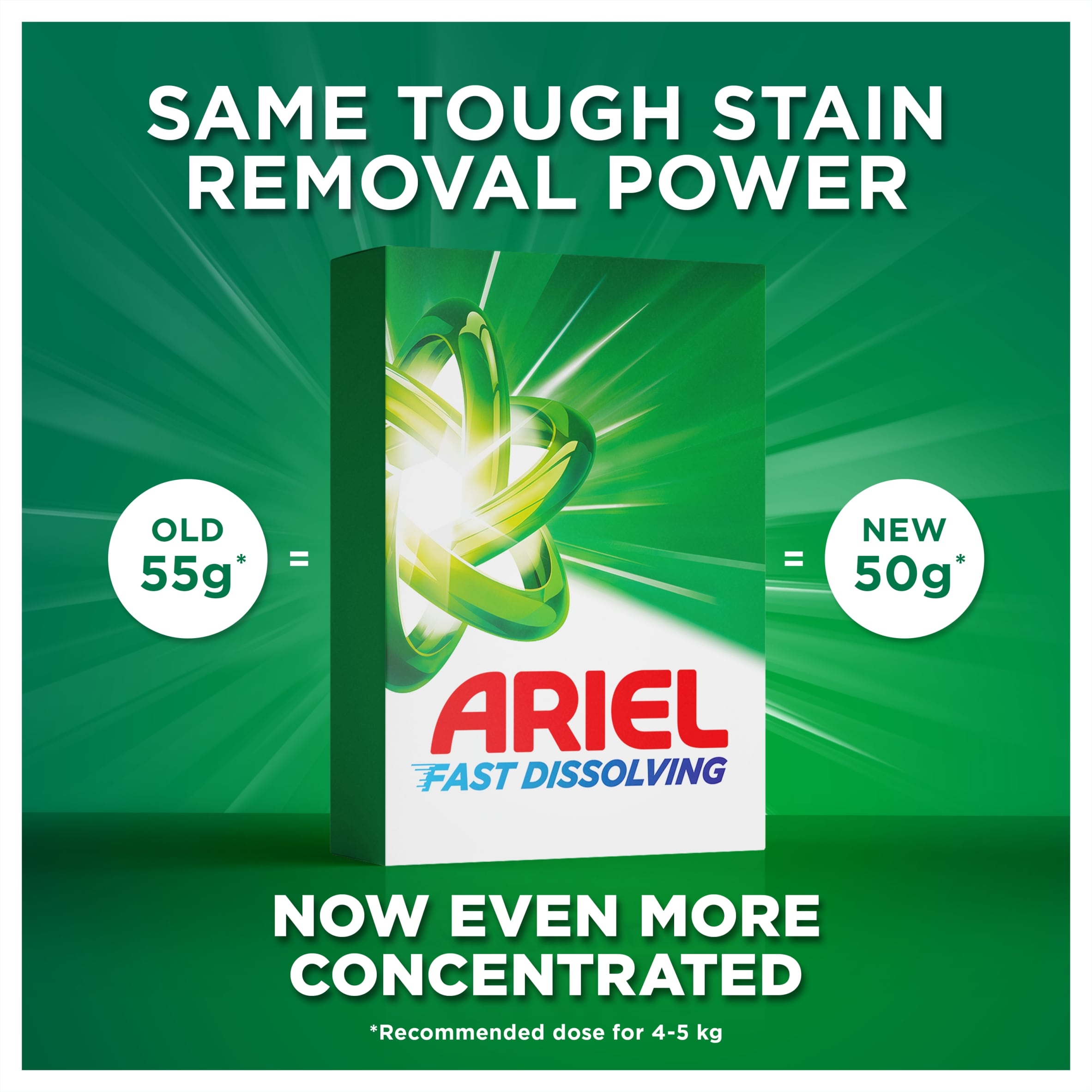 Ariel Fast Dissolving Original Washing Powder 44 Washes 2200g thumbnail 2