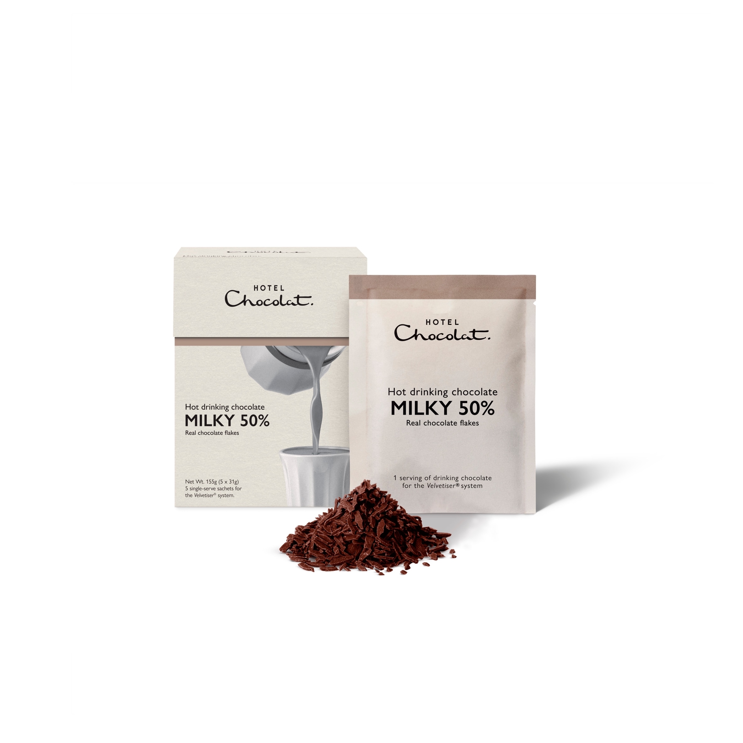 Hotel Chocolat Hot Drinking Chocolate Milky 50% 5 x 31g thumbnail 2