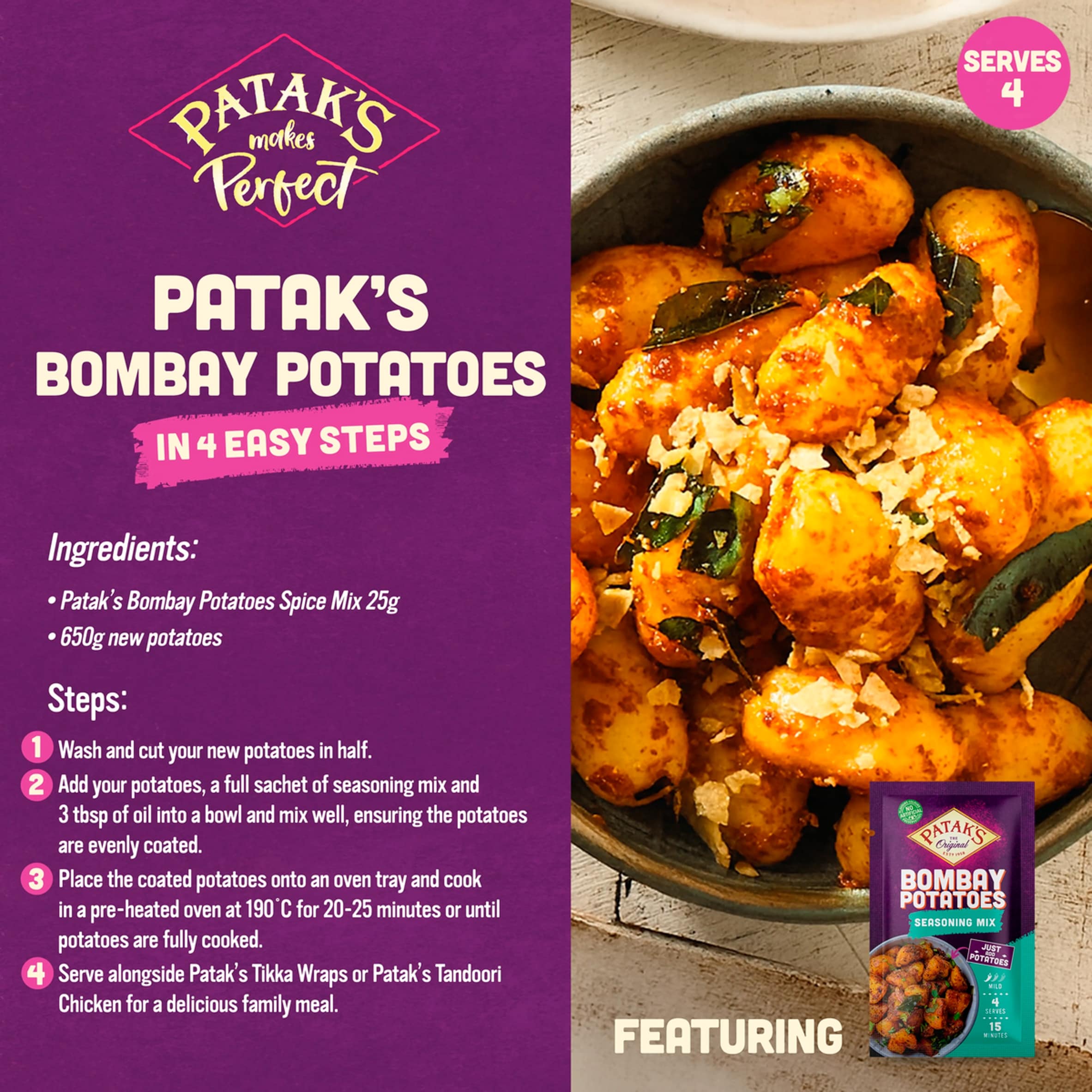 Patak's Bombay Potatoes Spice Mix 25g thumbnail 2