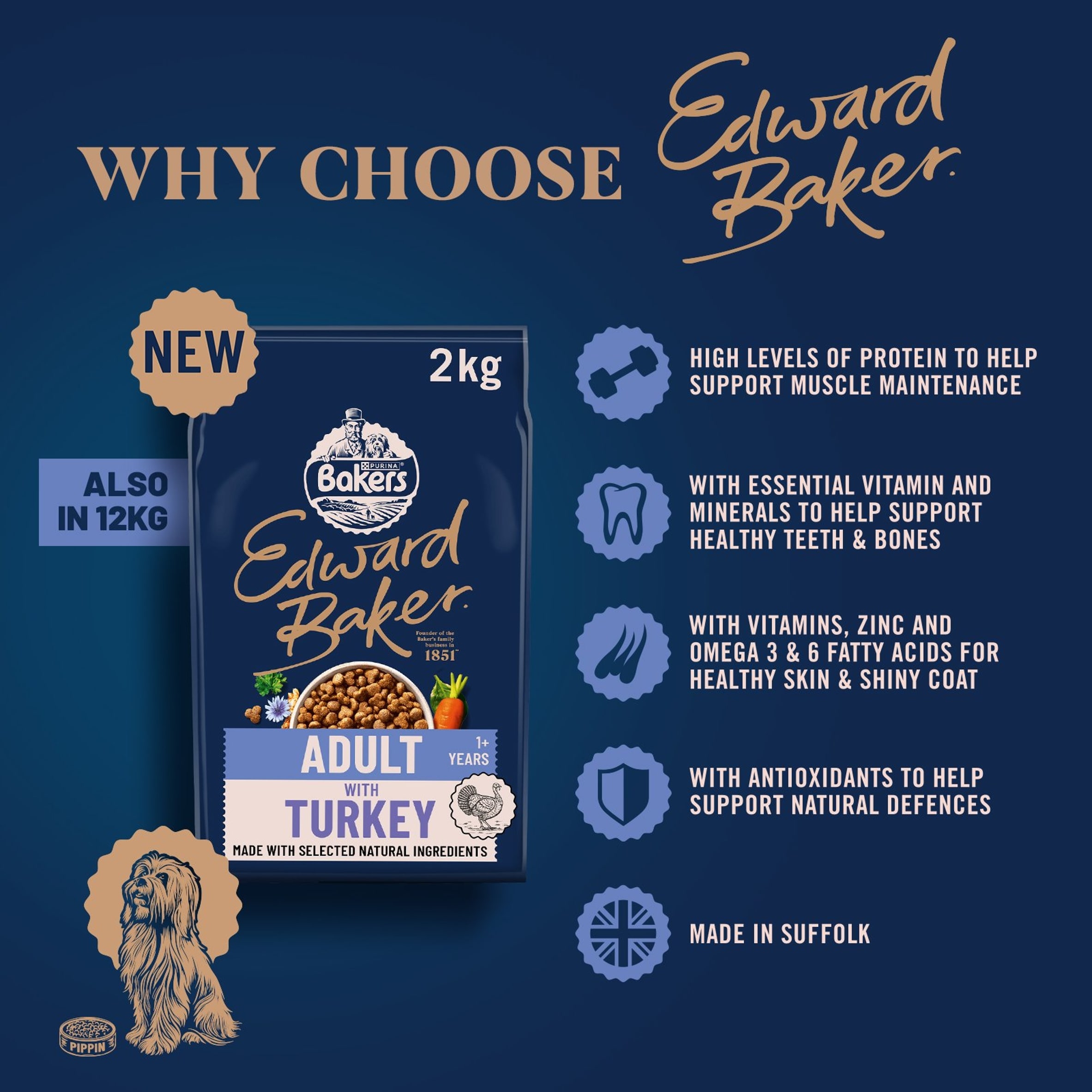 BAKERS Edward Baker Turkey Dry Dog Food 2kg thumbnail 2