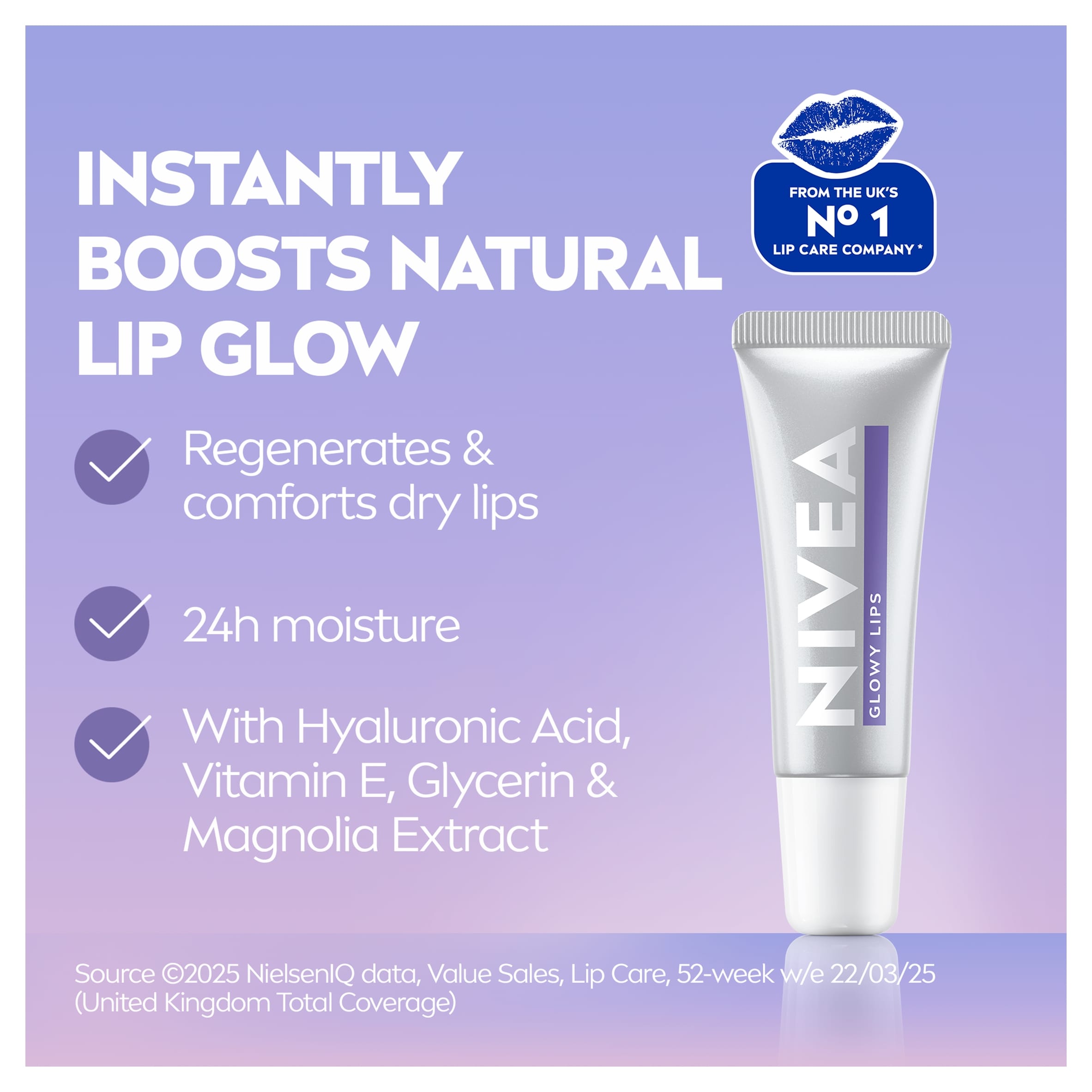 NIVEA Glowy Lip Balm Tube Original 24h with Hyaluronic Acid 10ml thumbnail 5