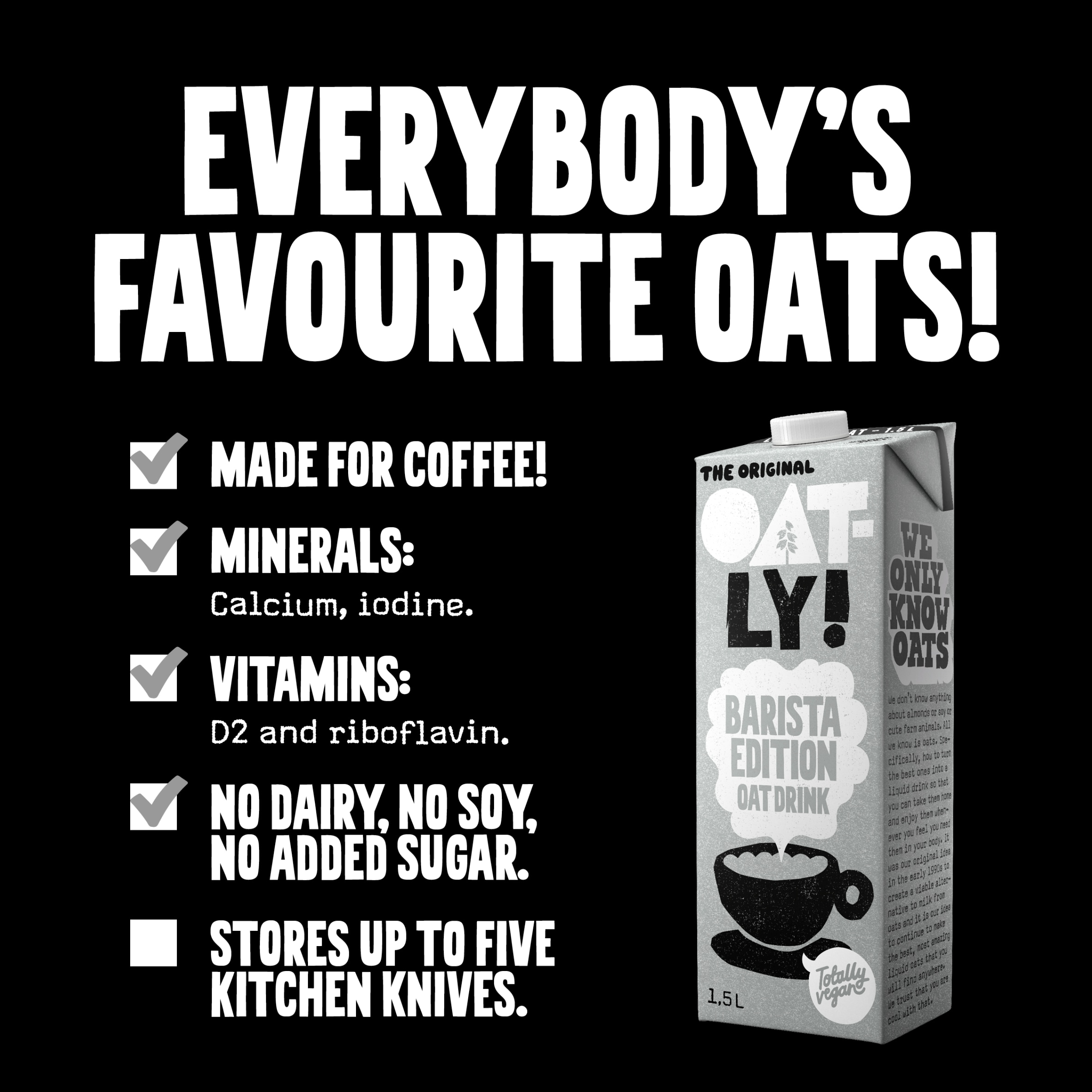 Oatly The original Oat drink Barista Edition 1.5L thumbnail 2