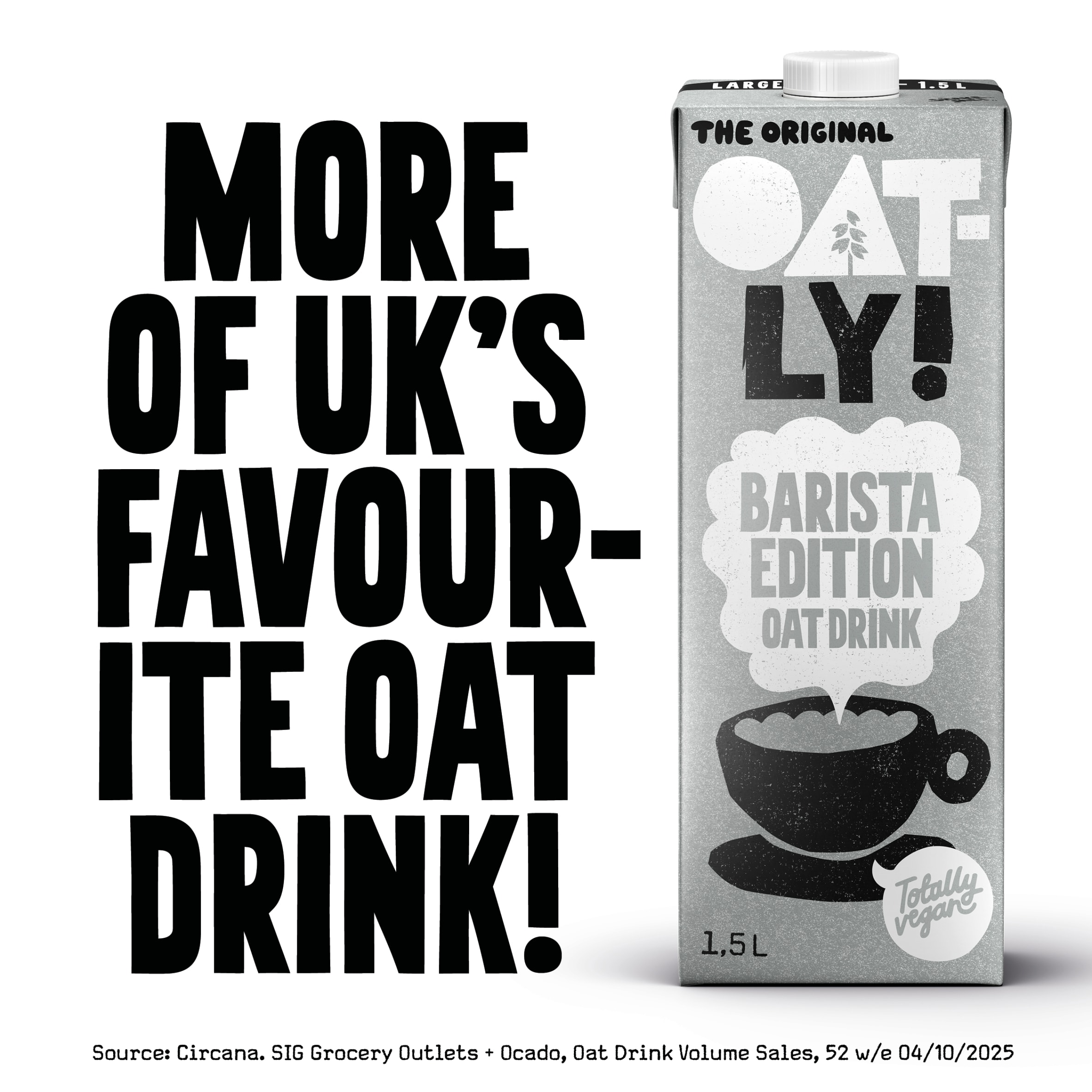 Oatly The original Oat drink Barista Edition 1.5L thumbnail 3
