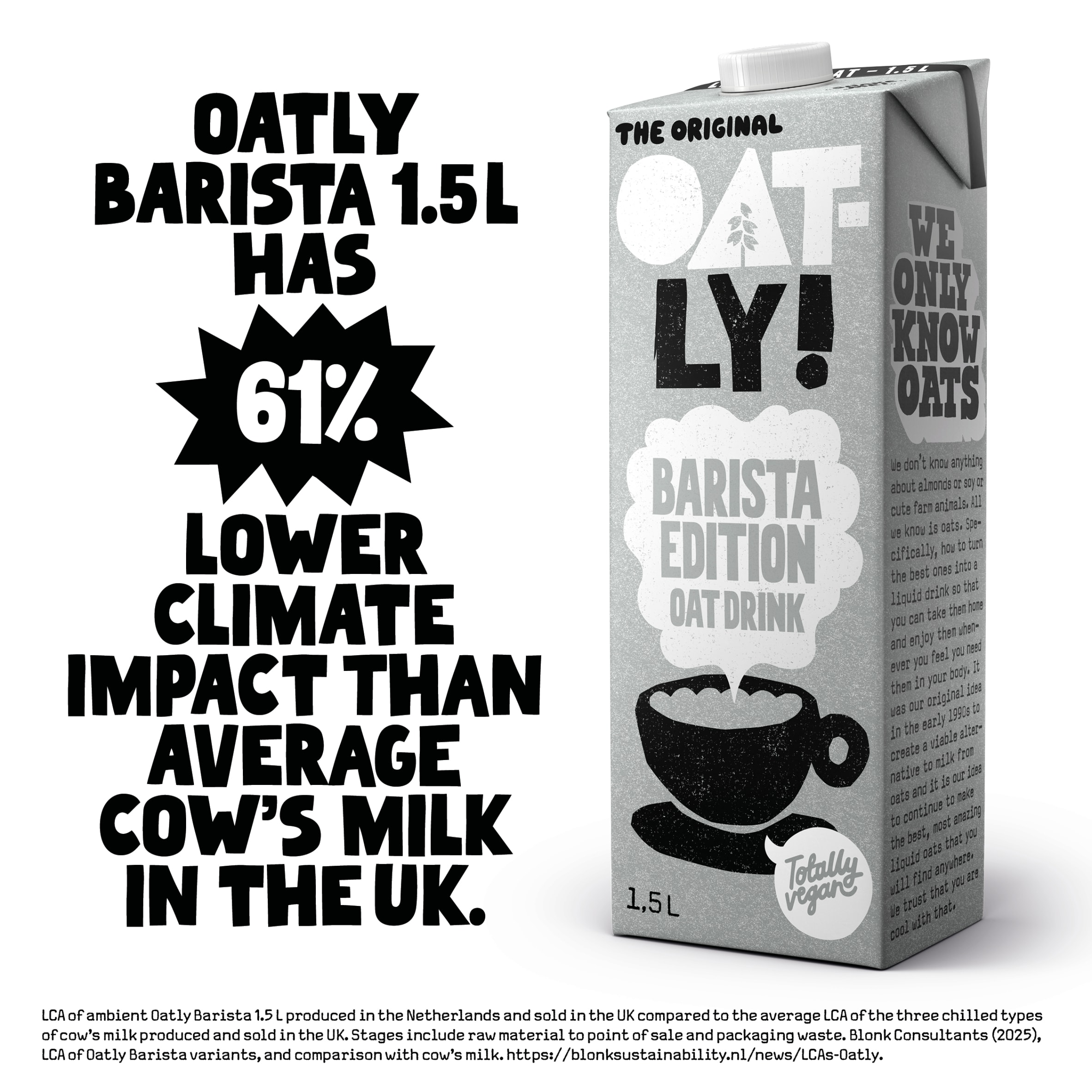 Oatly The original Oat drink Barista Edition 1.5L thumbnail 4