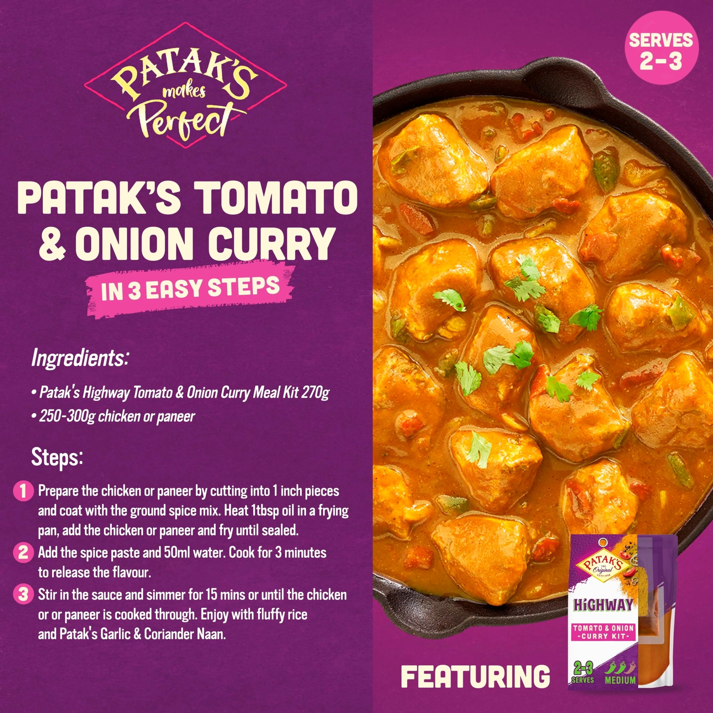 Patak's Highway Curry Meal Kit 270g thumbnail 2