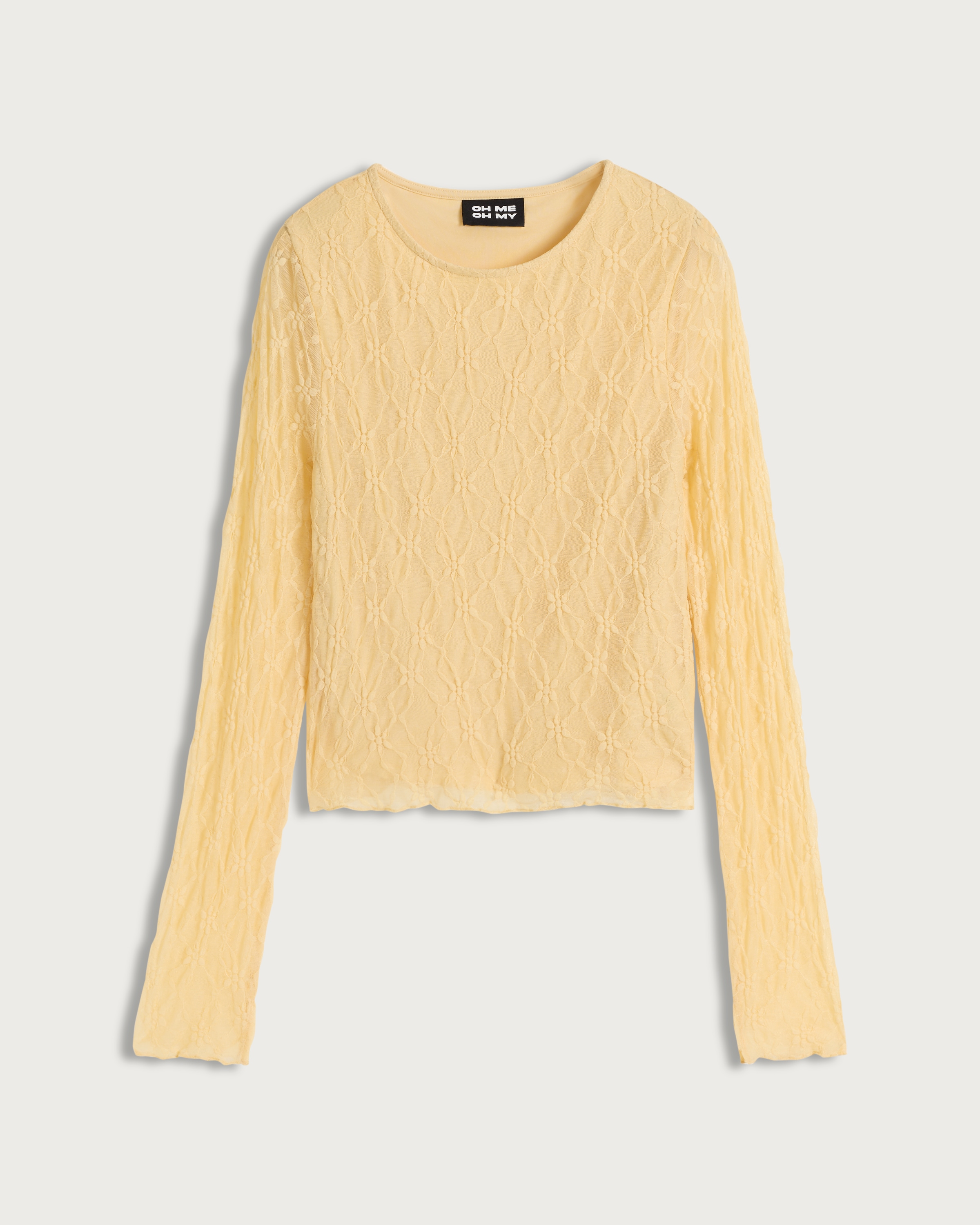 OH ME OH MY Floral Lace Long Sleeved Top in Yellow thumbnail 4