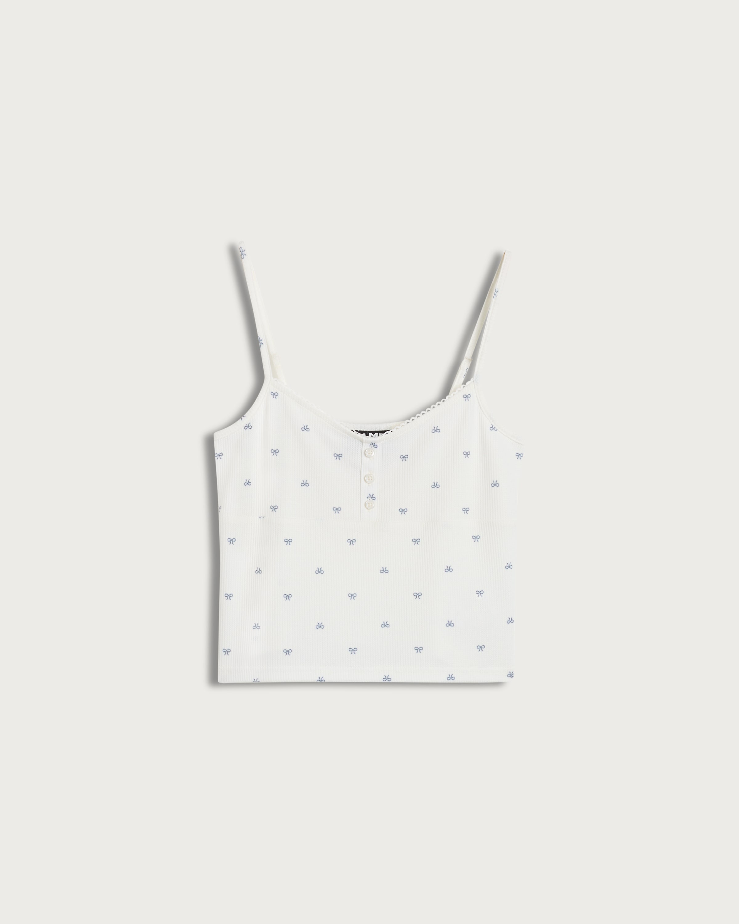 OH ME OH MY Ribbed Bow Print Pyjama Vest in White thumbnail 4