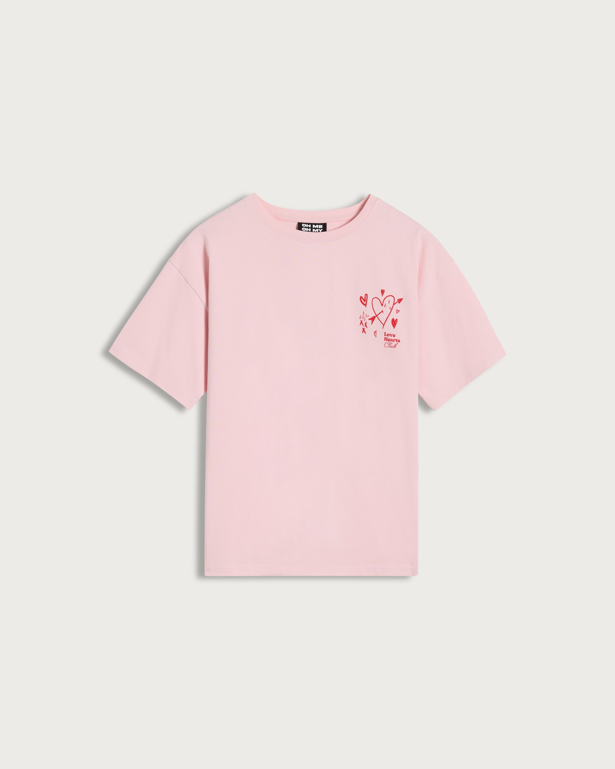 OH ME OH MY Pure Cotton Love Conquers All Oversized Fit T-Shirt in Pink thumbnail 4