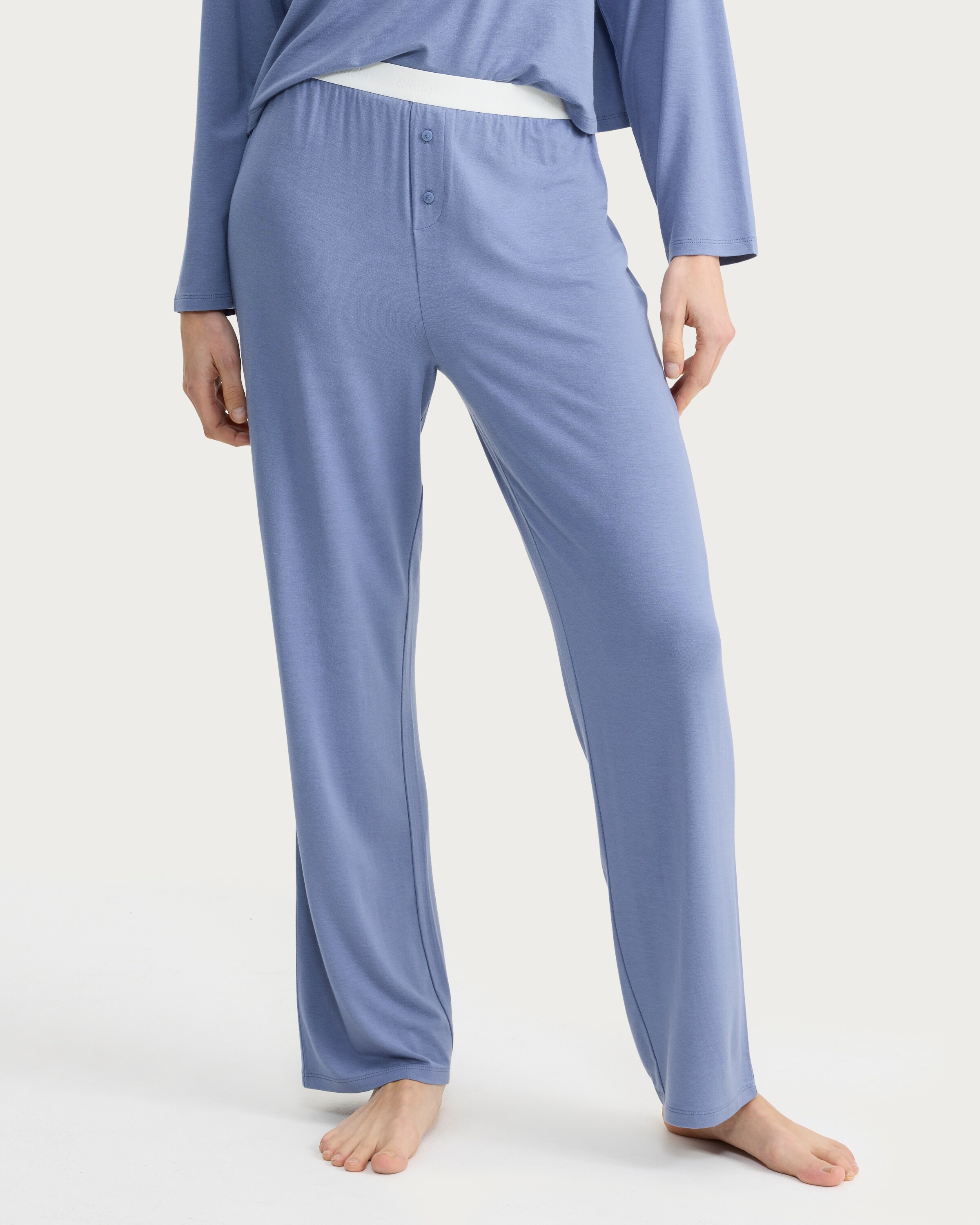 F&F CoolEase™ Modal Rich Wide Leg Pyjama Bottoms in Blue thumbnail 2