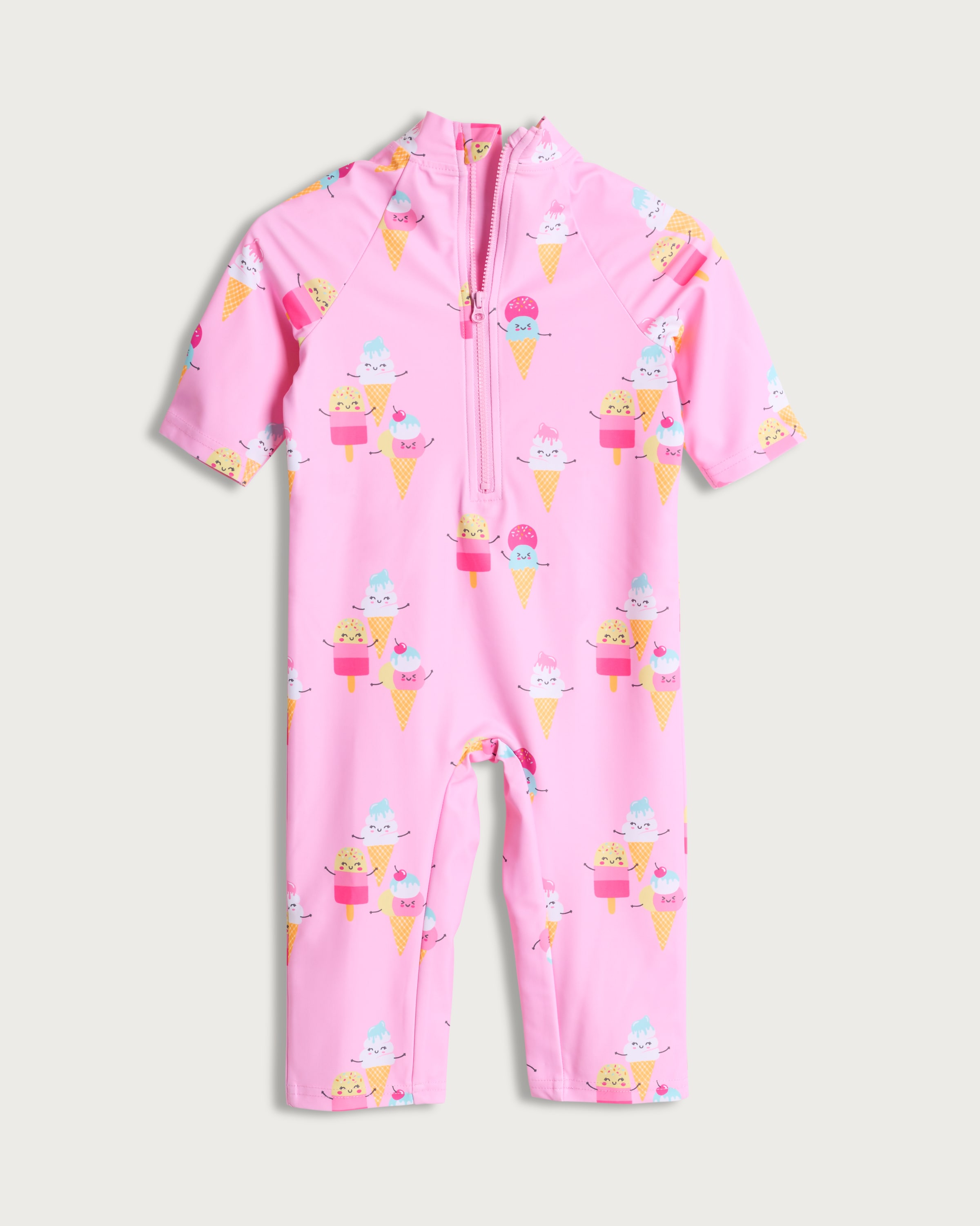 F&F Girls Ice Cream Print Sunsafe Swimsuit in Pink thumbnail 2
