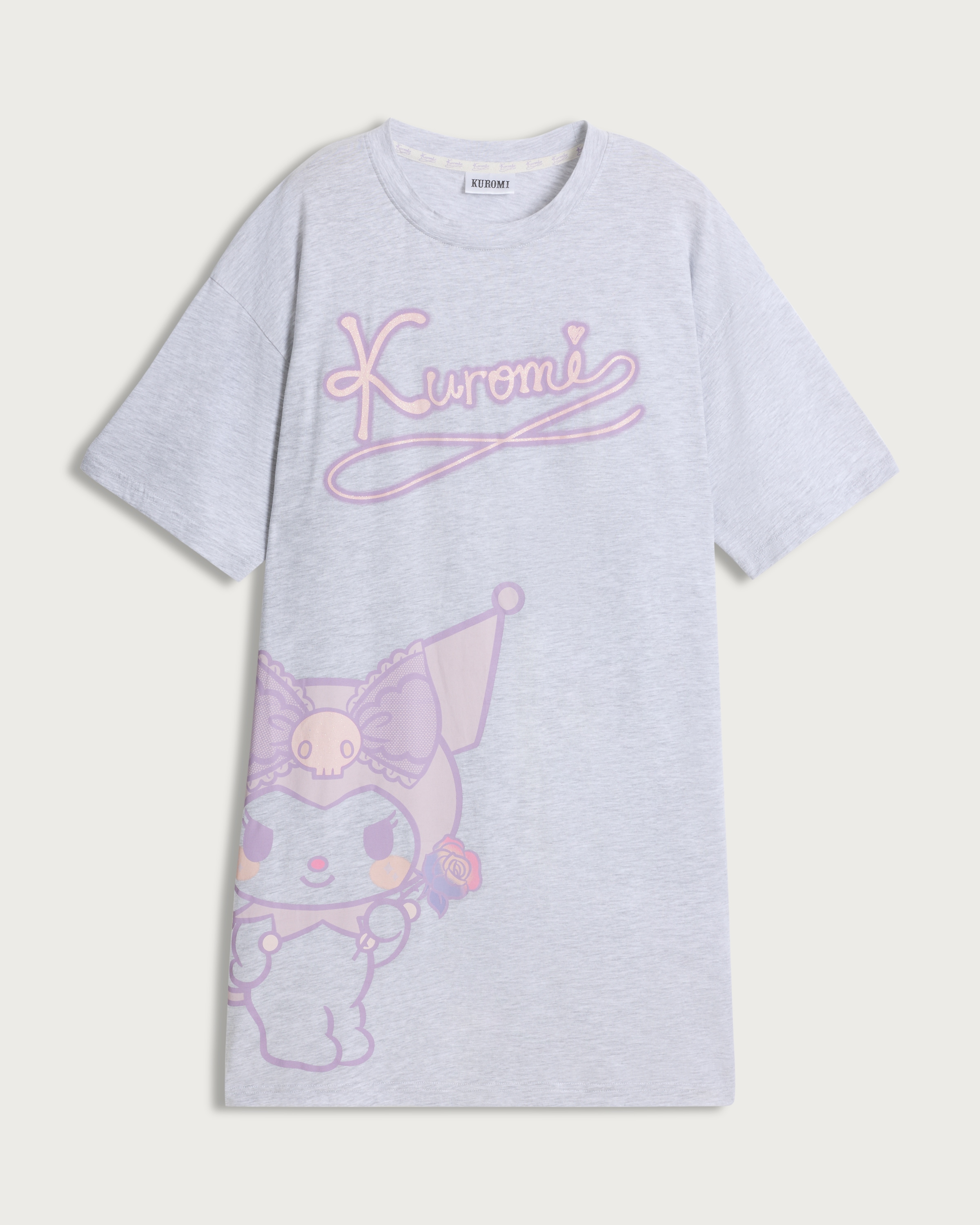 Kuromi Print Cotton Rich Nightdress in Grey thumbnail 4