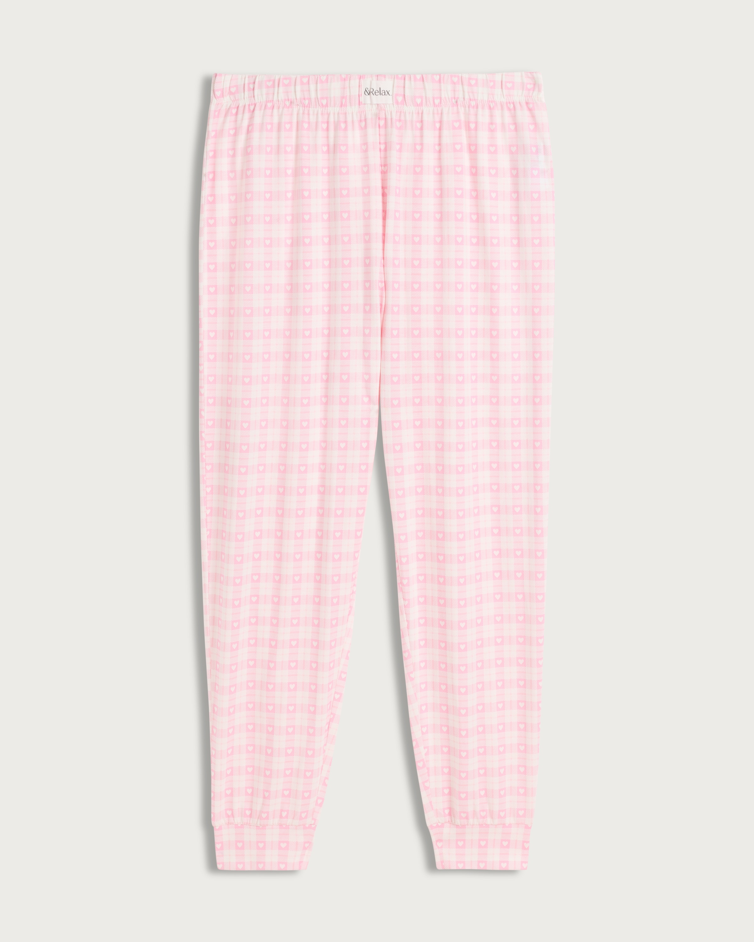 F&F Pure Cotton Heart Print Cuffed Pyjama Bottoms in Pink thumbnail 4