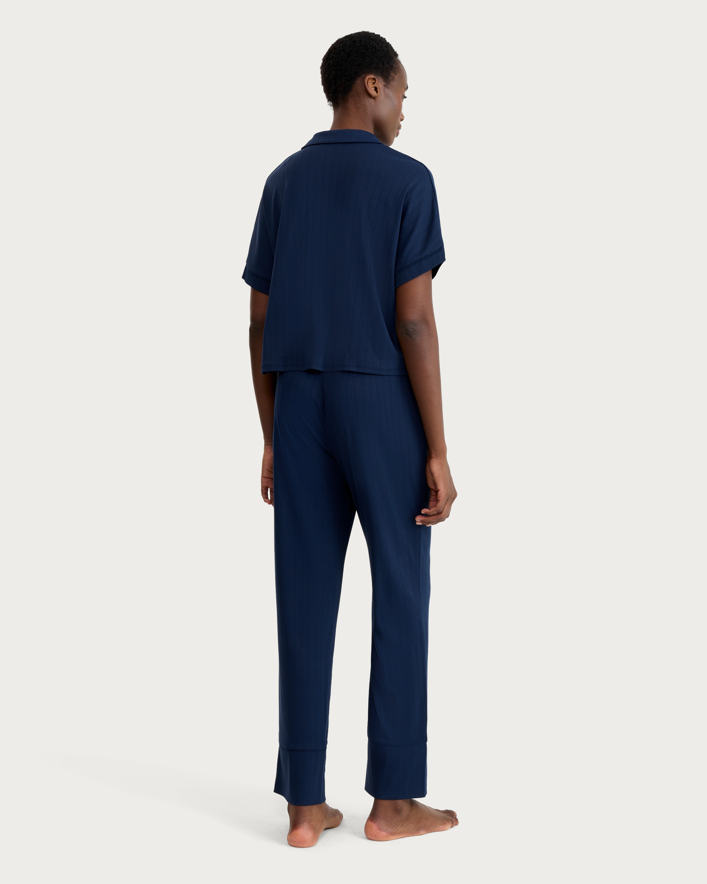 F&F Pointelle Pyjama Set in Navy thumbnail 3