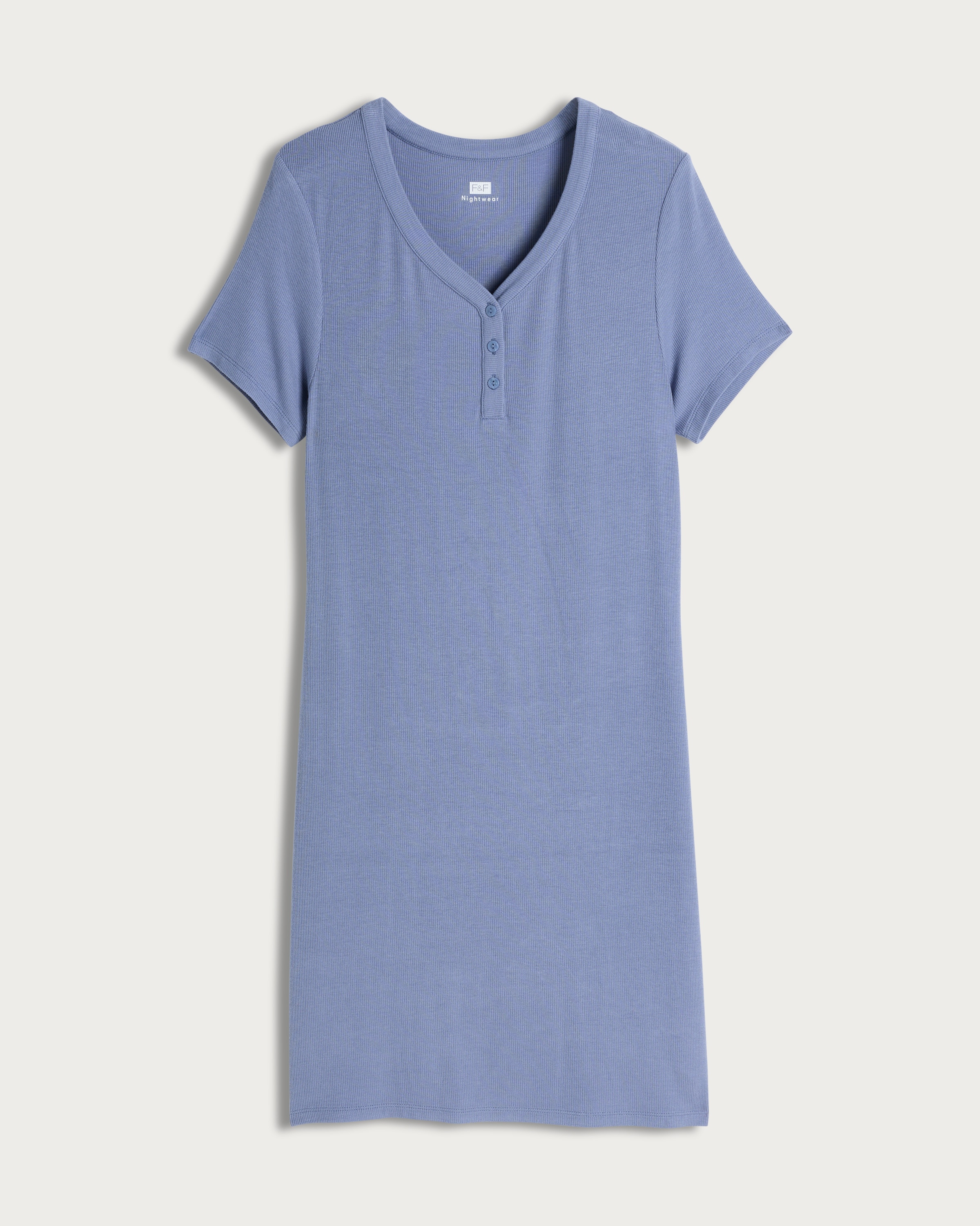 F&F CoolEase™ Short Sleeved Nightdress in Blue thumbnail 4