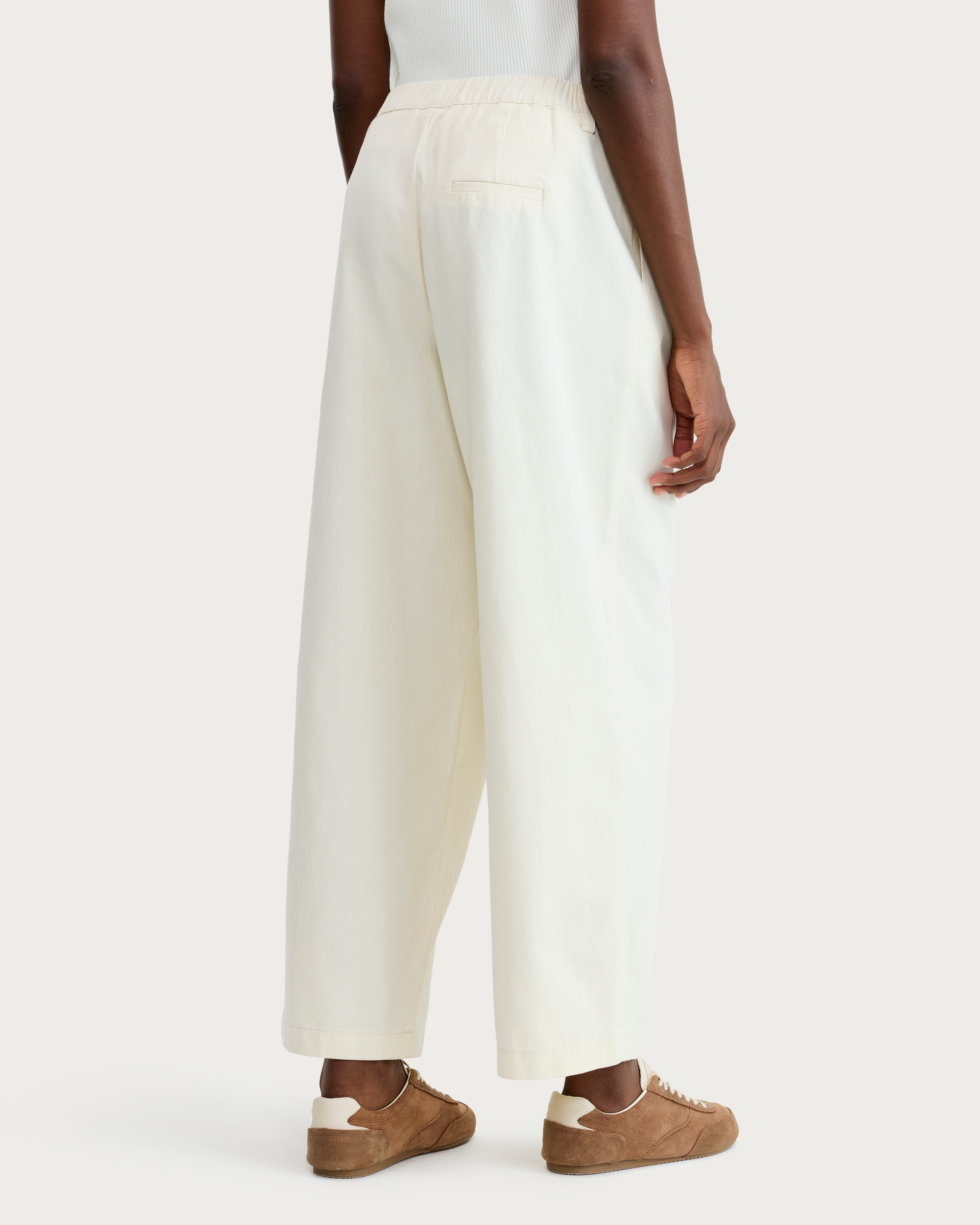 F&F Pure Cotton Pleated High Rise Wide Leg Trousers in Yellow thumbnail 3