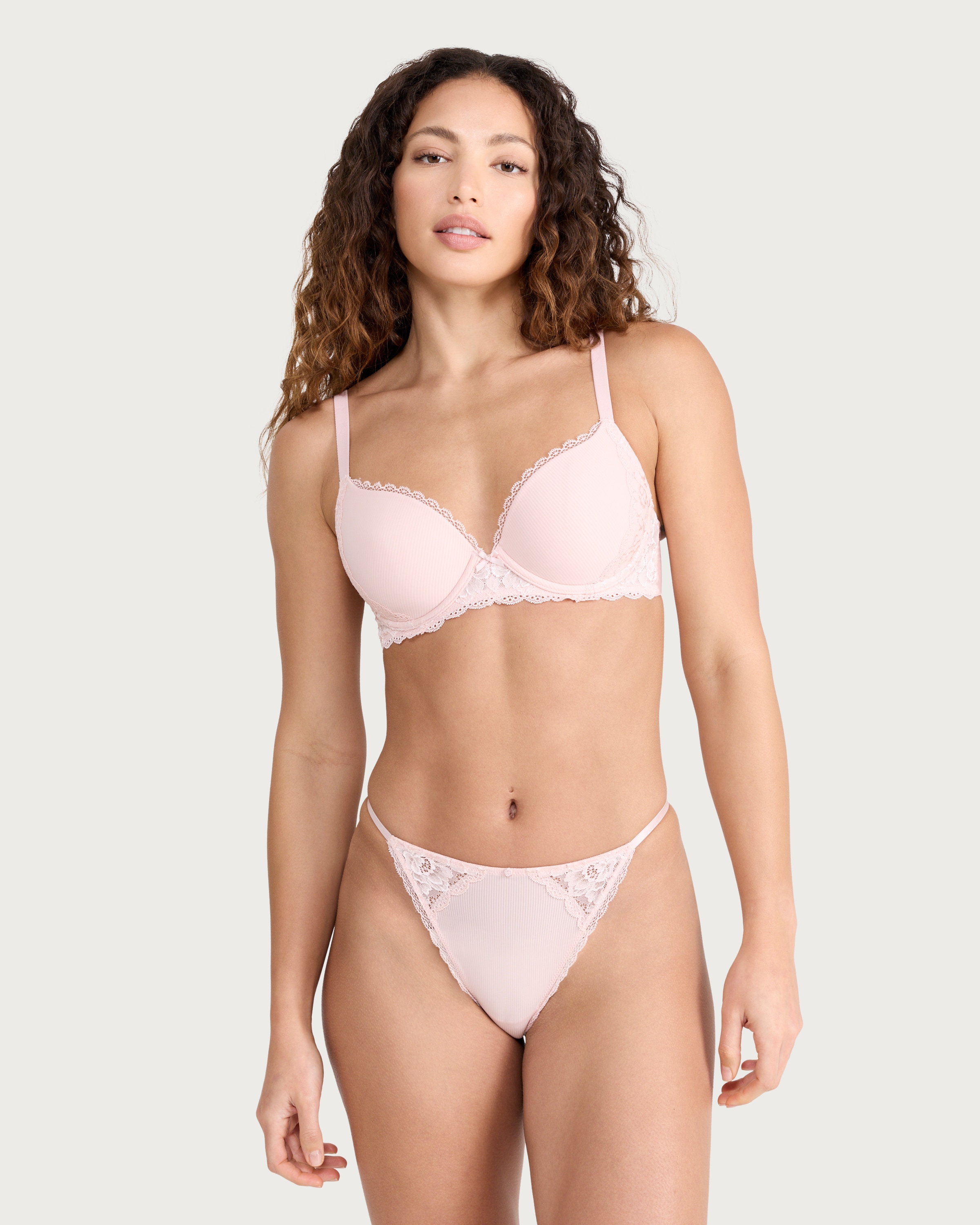 F&F 3-Pack Lace Trim Thongs in Multi