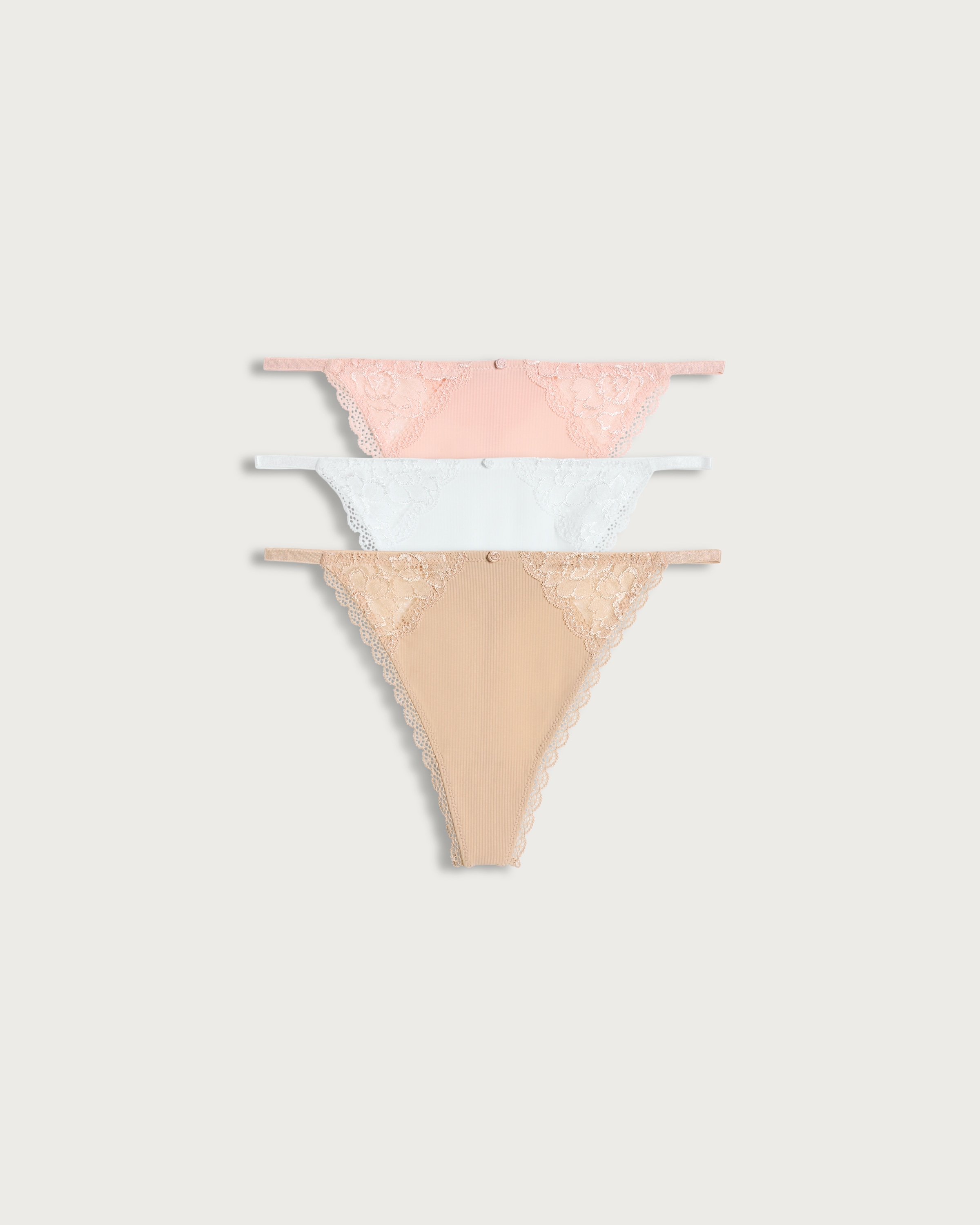 F&F 3-Pack Lace Trim Thongs in Multi thumbnail 4