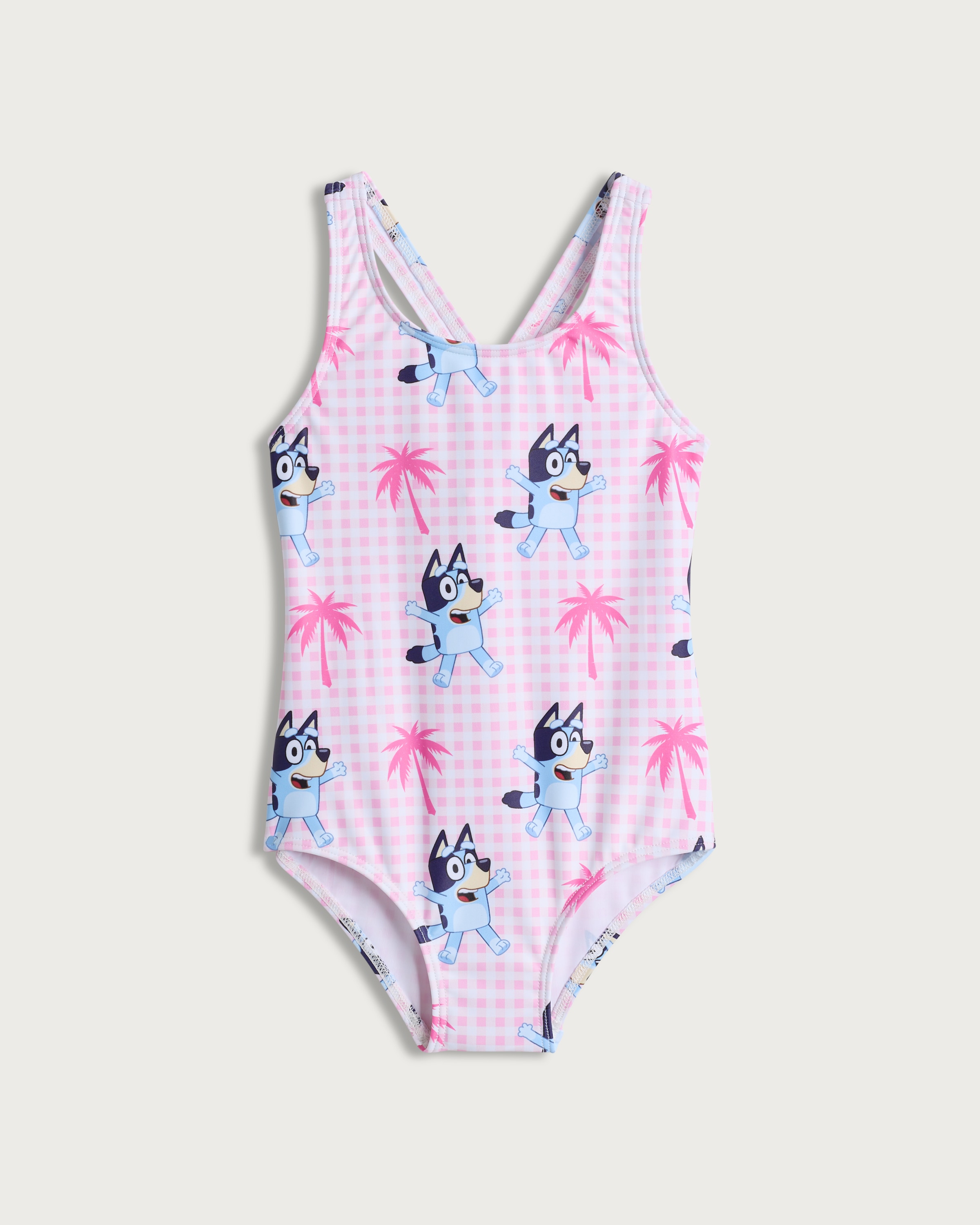 Bluey Gingham Print Swimsuit in Pink