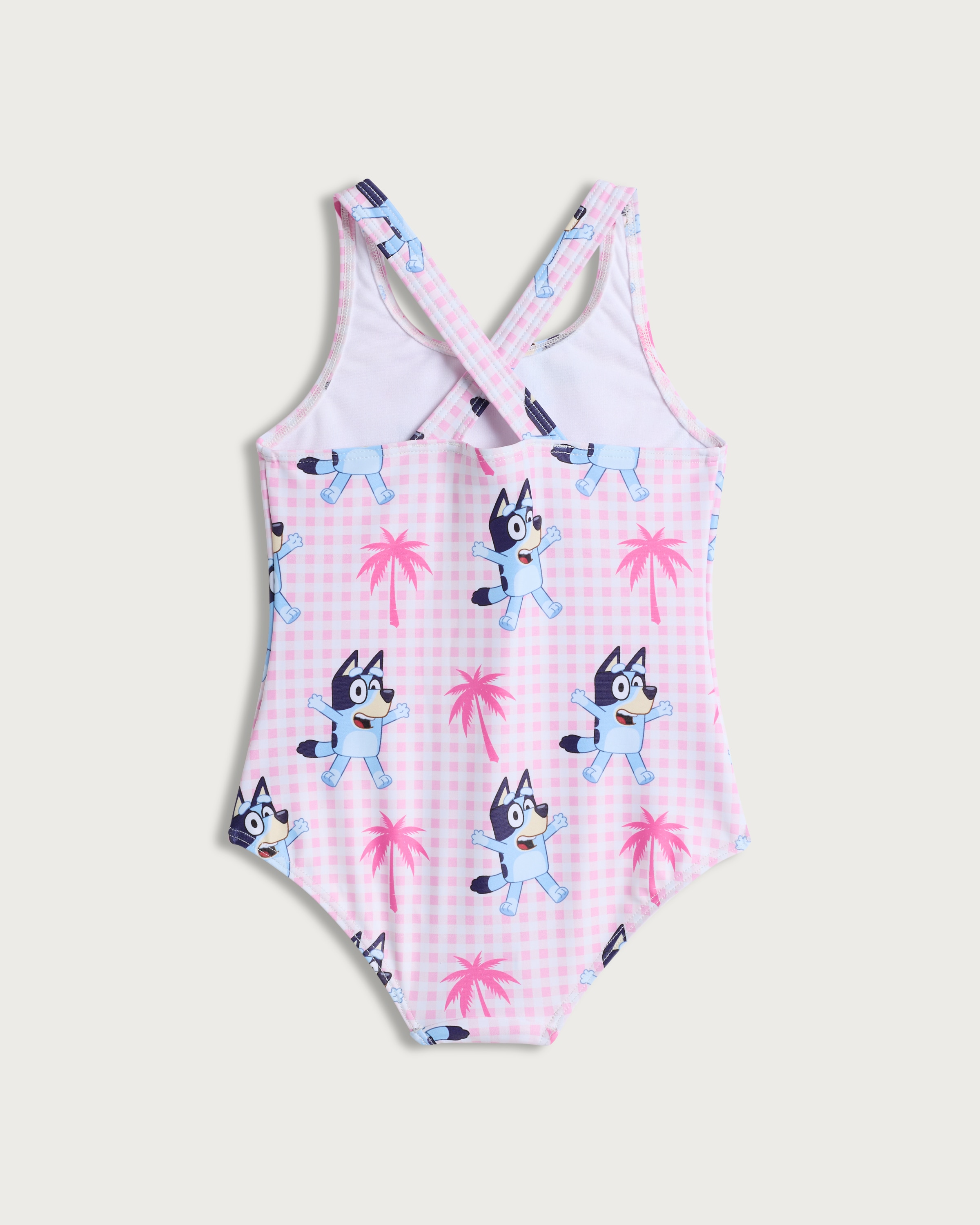 Bluey Gingham Print Swimsuit in Pink thumbnail 2