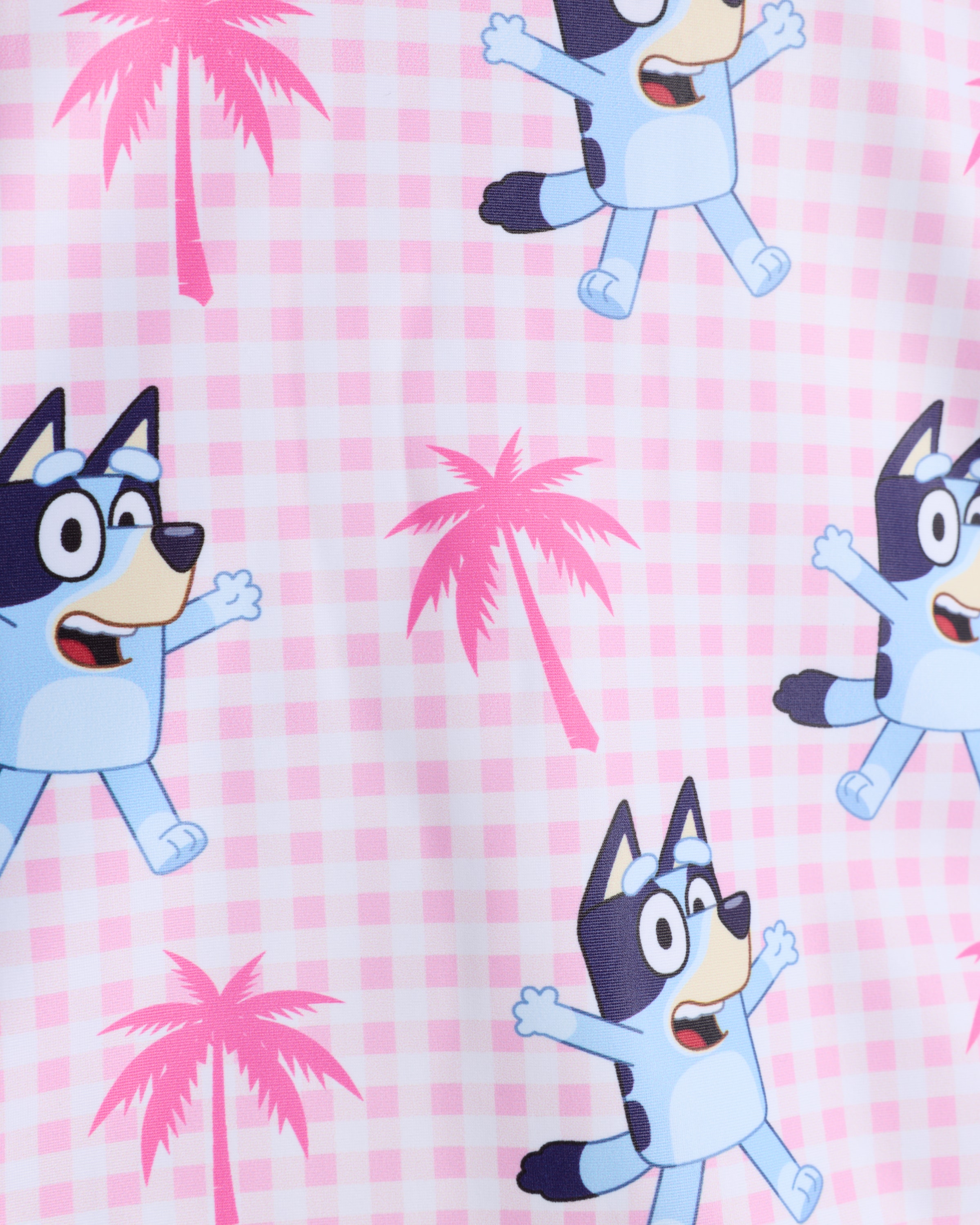 Bluey Gingham Print Swimsuit in Pink thumbnail 3