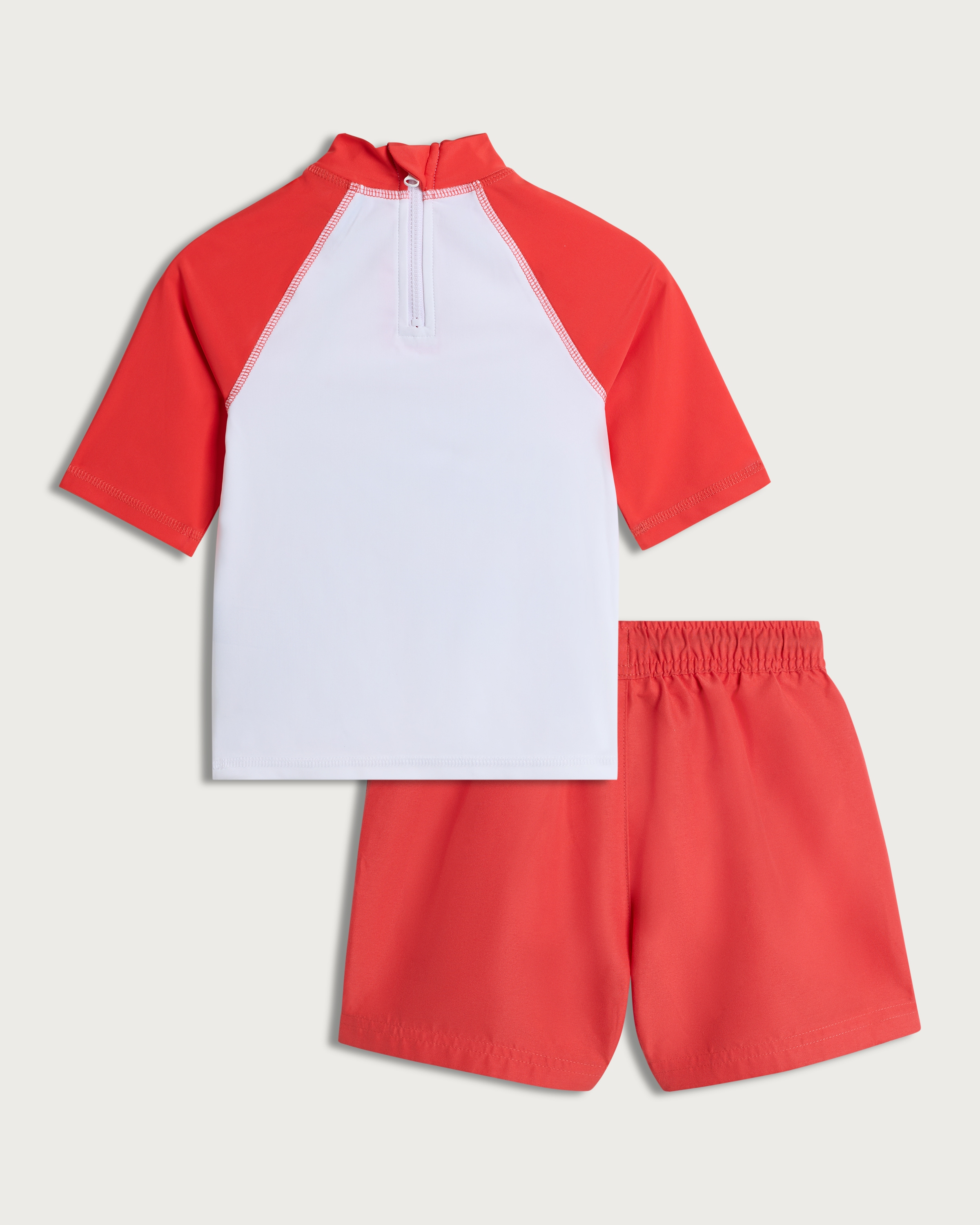 Hot Wheels 2-Piece Rash Vest and Swim Shorts Set in Red thumbnail 2