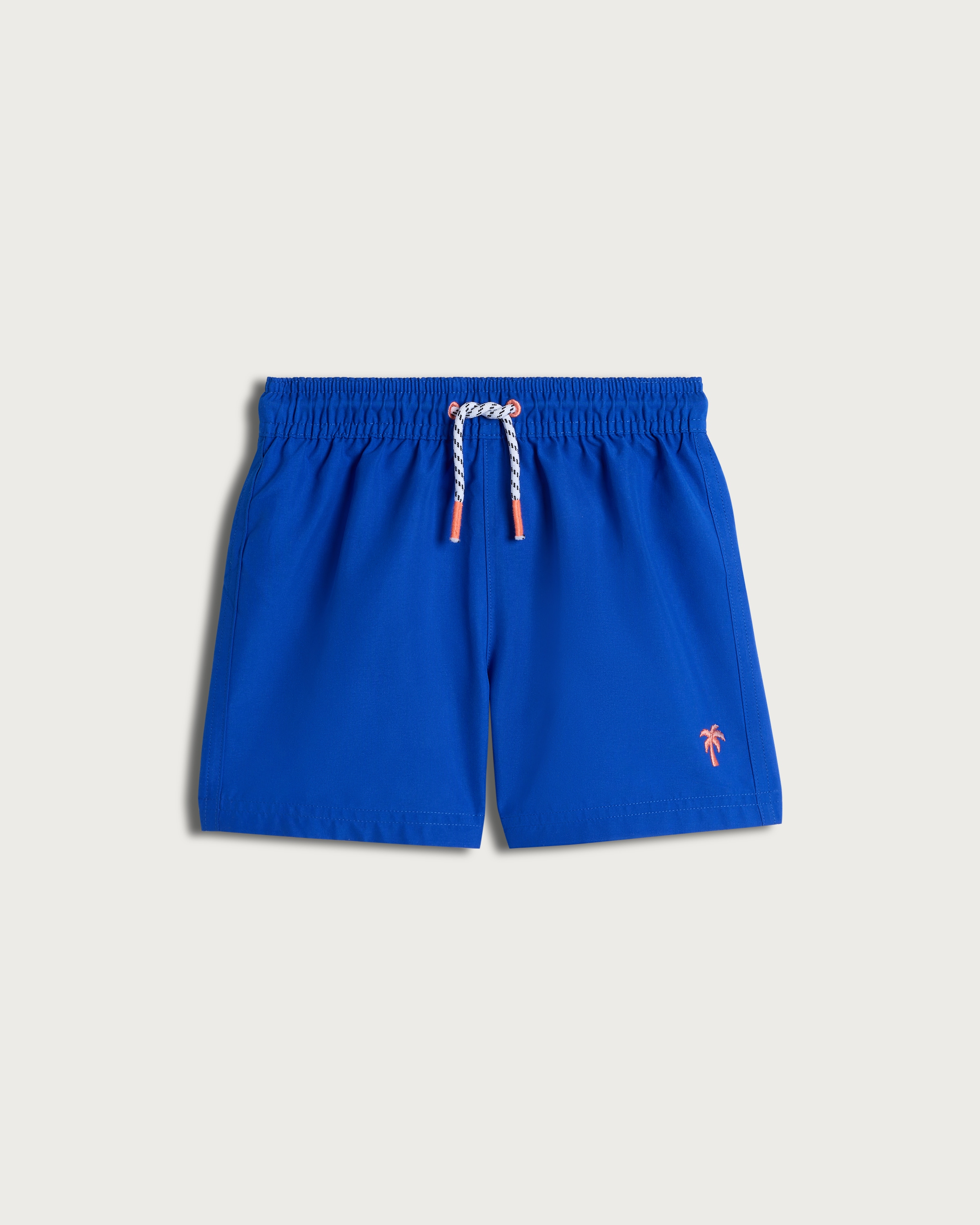 F&F Boys Palm Tree Embroidered Swim Shorts in Blue