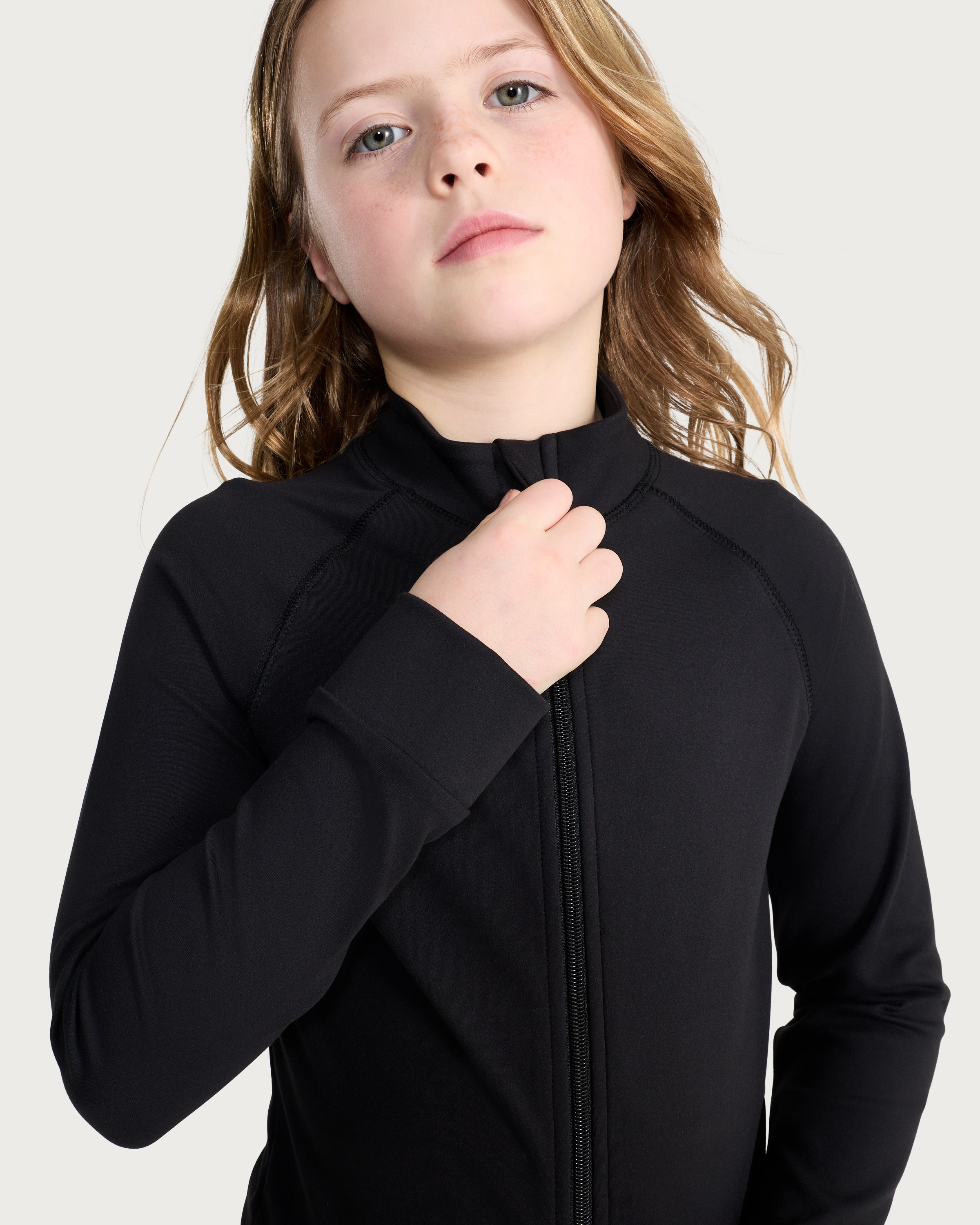 F&F Active Girls ULTRAMOVE Zip Up Jacket in Black