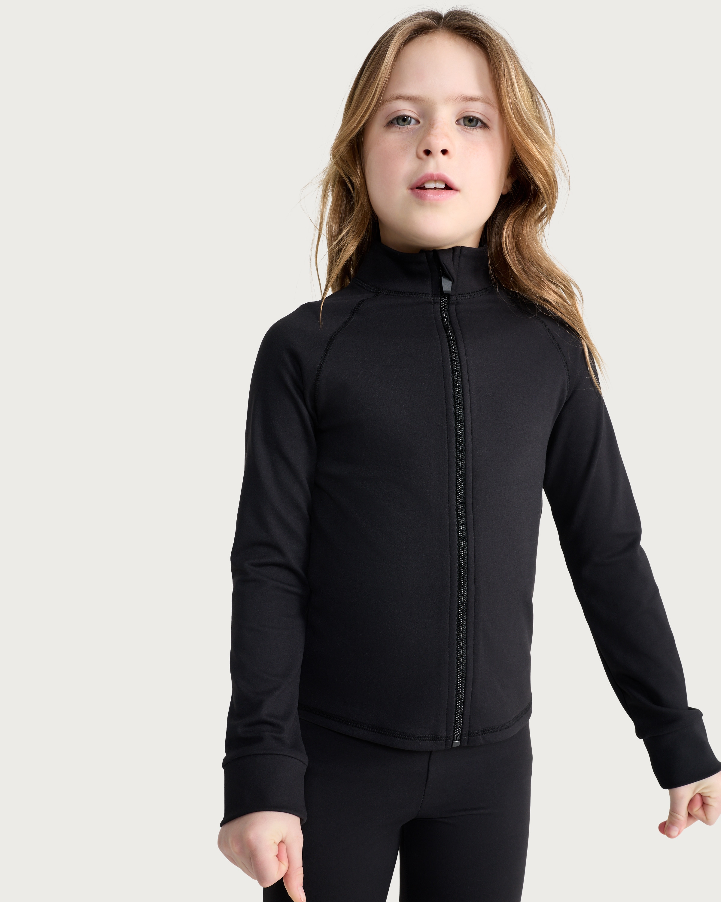 F&F Active Girls ULTRAMOVE Zip Up Jacket in Black thumbnail 2