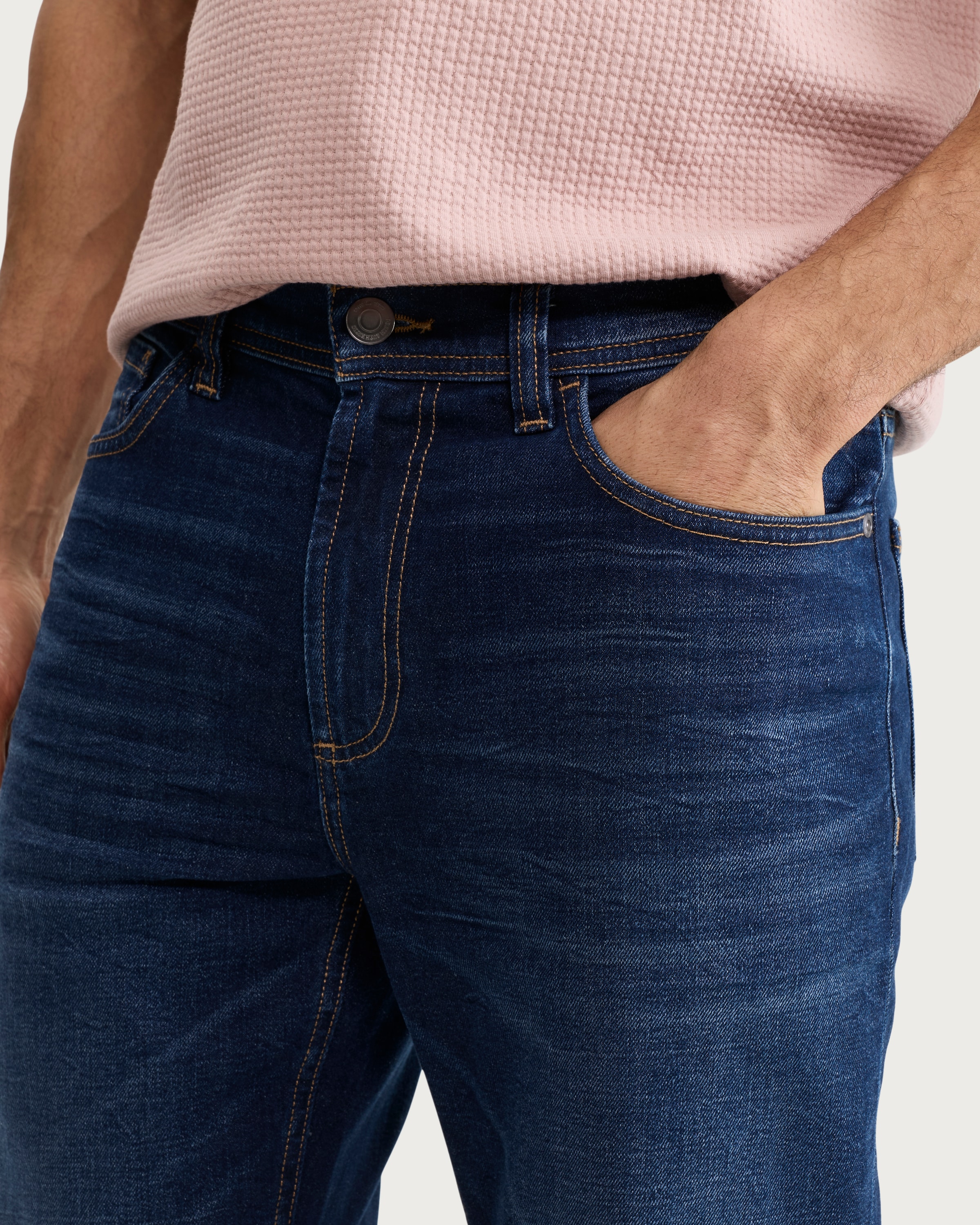 F&F Straight Leg Cotton Rich Jeans in Navy thumbnail 2