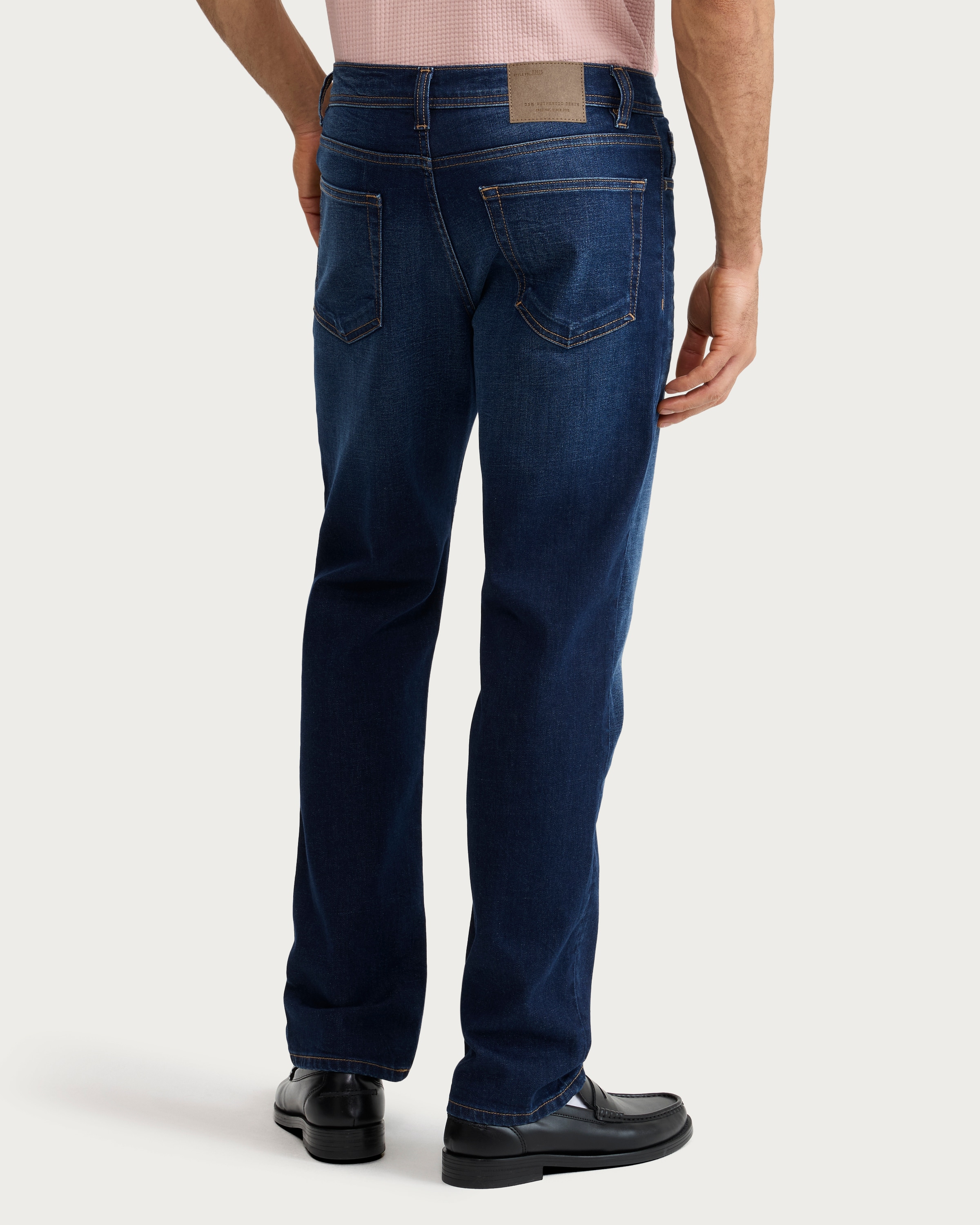 F&F Straight Leg Cotton Rich Jeans in Navy thumbnail 3