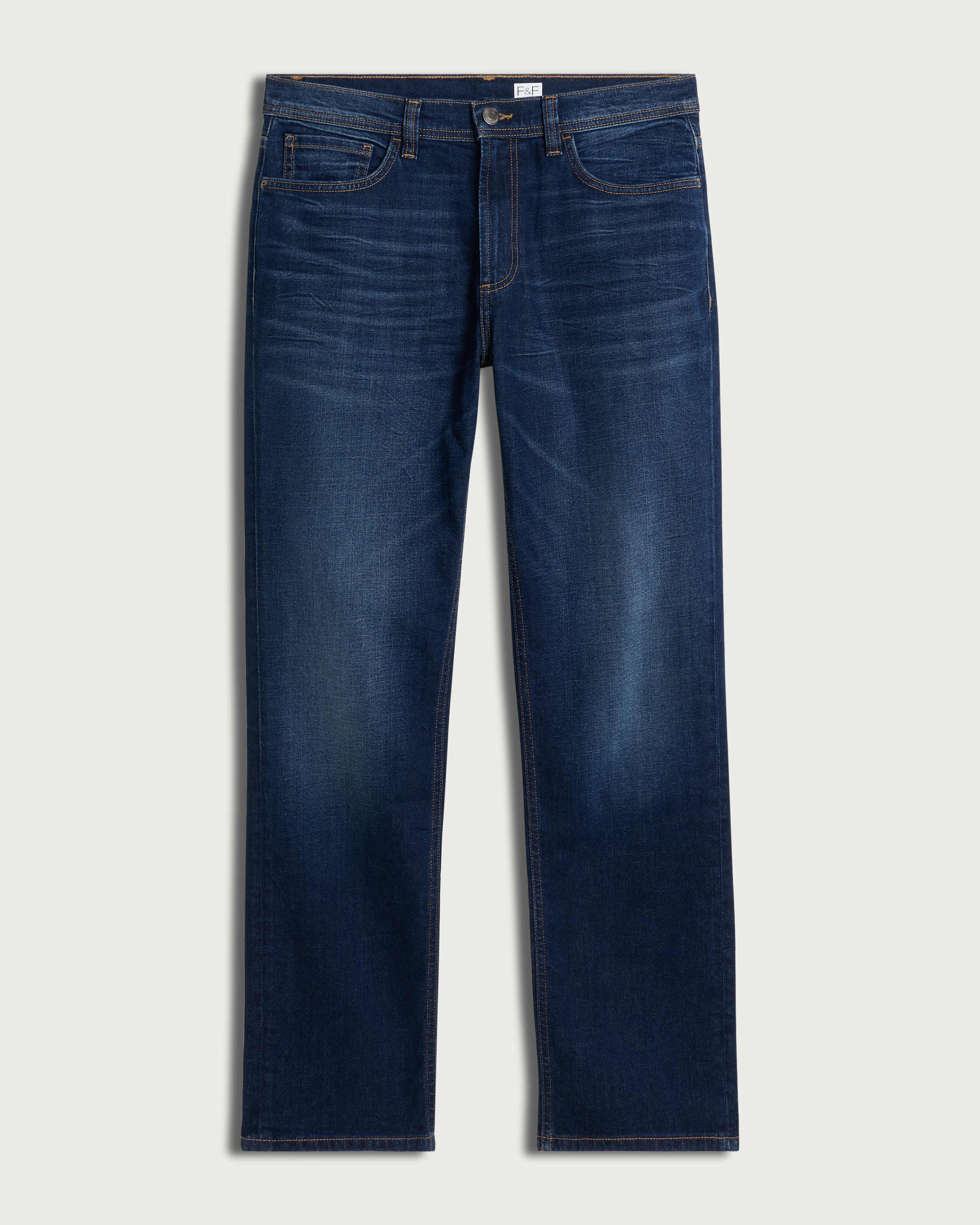F&F Straight Leg Cotton Rich Jeans in Navy thumbnail 4