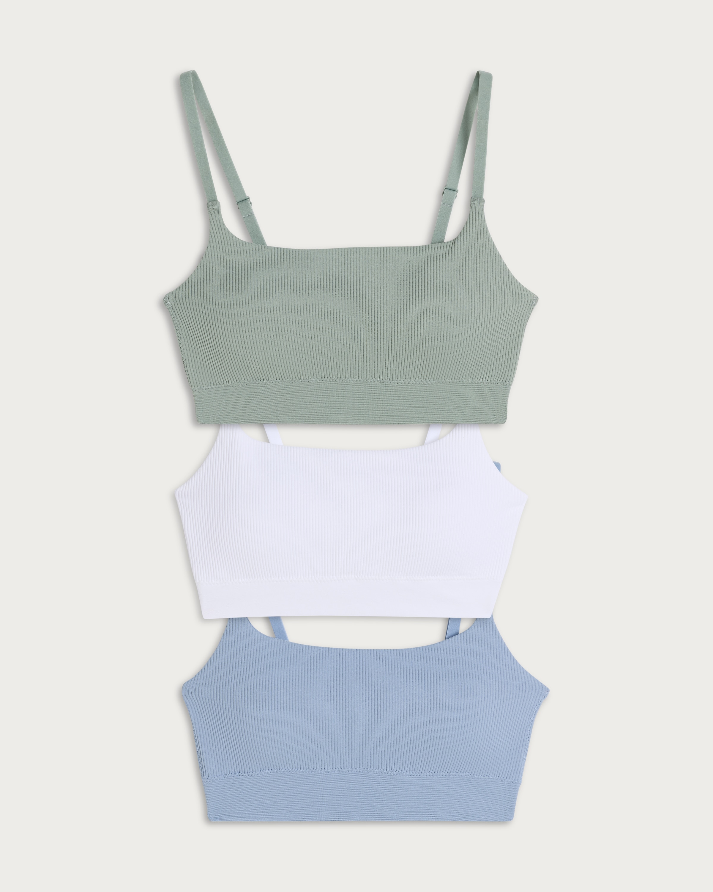 F&F 3-Pack Contour Ribbed Seamfree Crop Tops in Multi thumbnail 4
