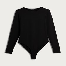 F&F Polyamide Crew Neck Long Sleeved Bodysuit in Black thumbnail 4
