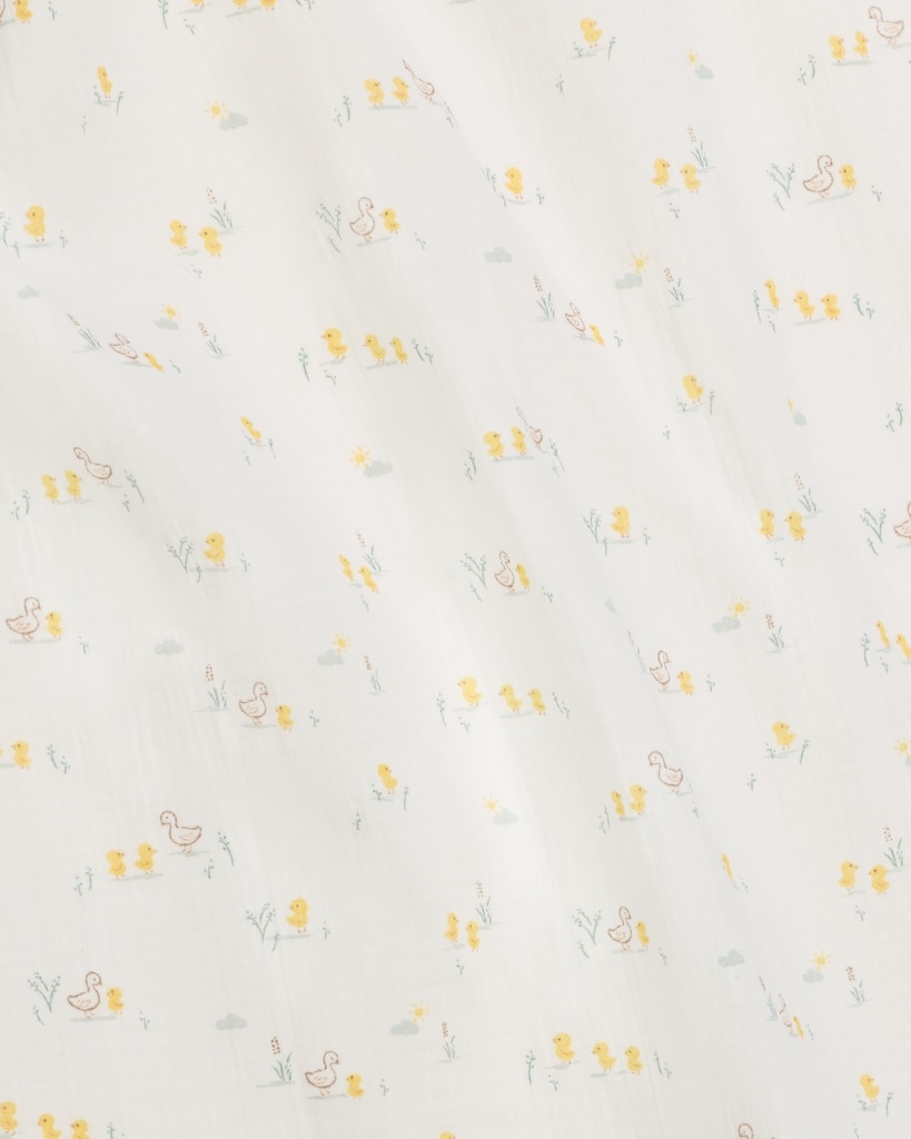 F&F Baby 3-Pack Pure Cotton Printed Muslin Squares in White thumbnail 2
