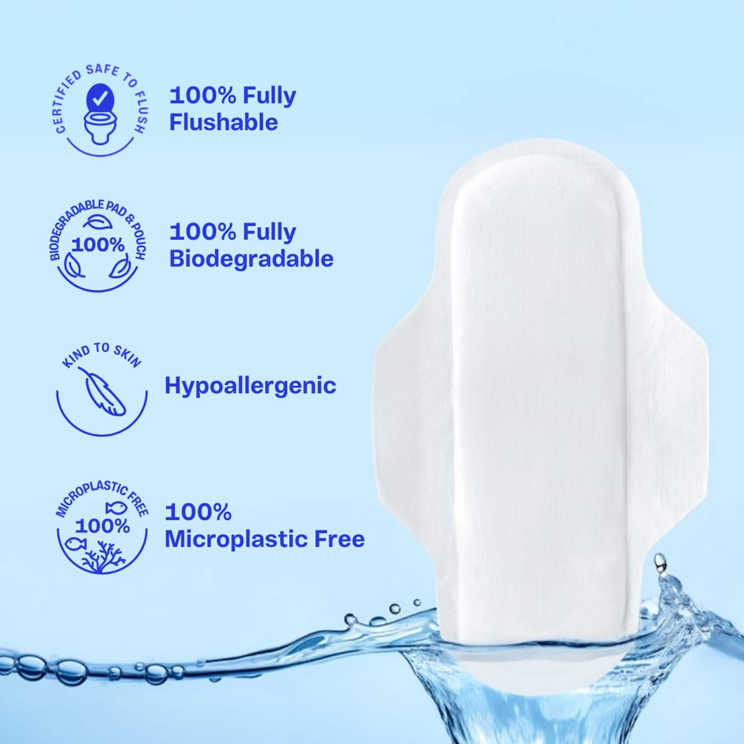 Fluus Flushable Pads Medium 10s thumbnail 2