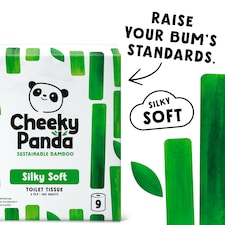 Cheeky Panda Silky Soft Sustainable Bamboo Toilet Tissue, 9 Rolls, 190 Sheets, 3 Ply thumbnail 3