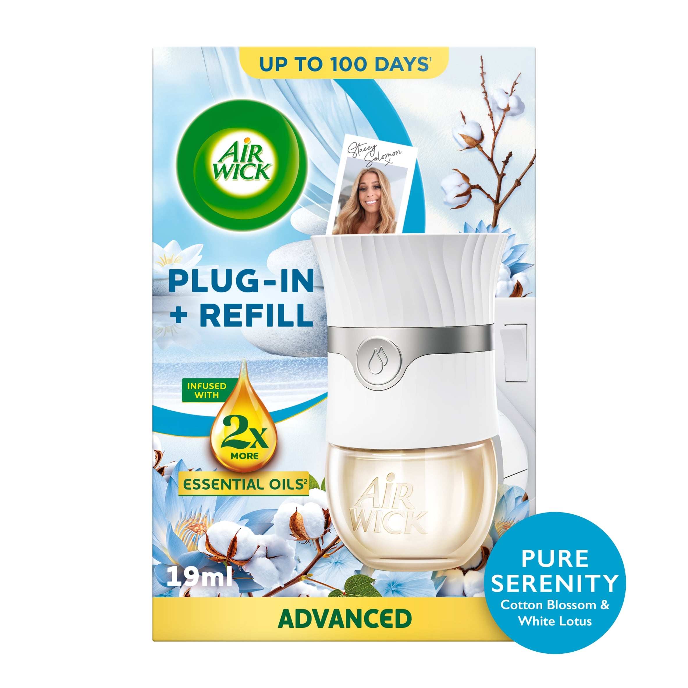 Air Wick Pure Serenity Cotton Blossom & White Lotus Limited Edition Plug-In and Refill 19ml
