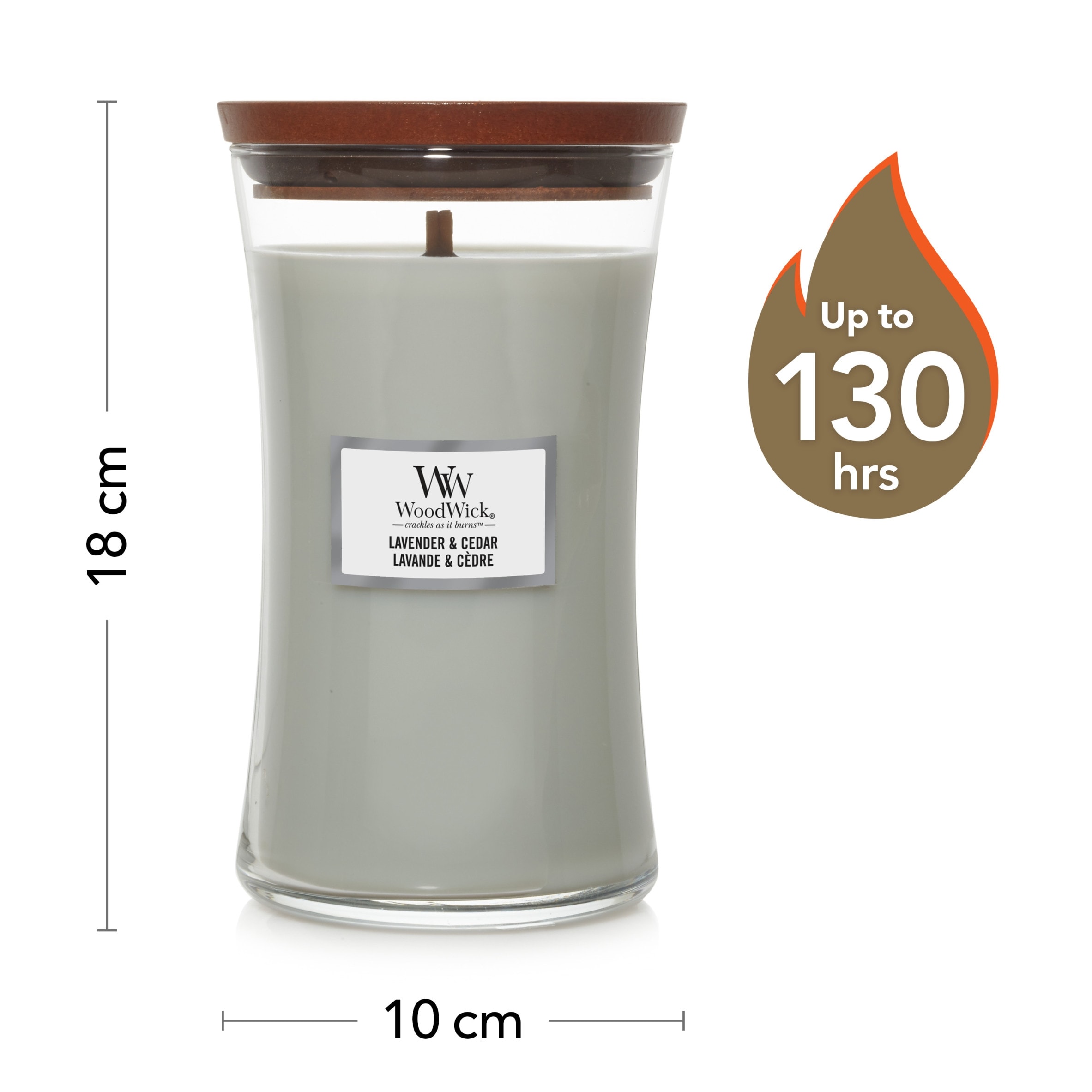 Woodwick Lavender and Cedar Large Hourglass Candle 610g thumbnail 2