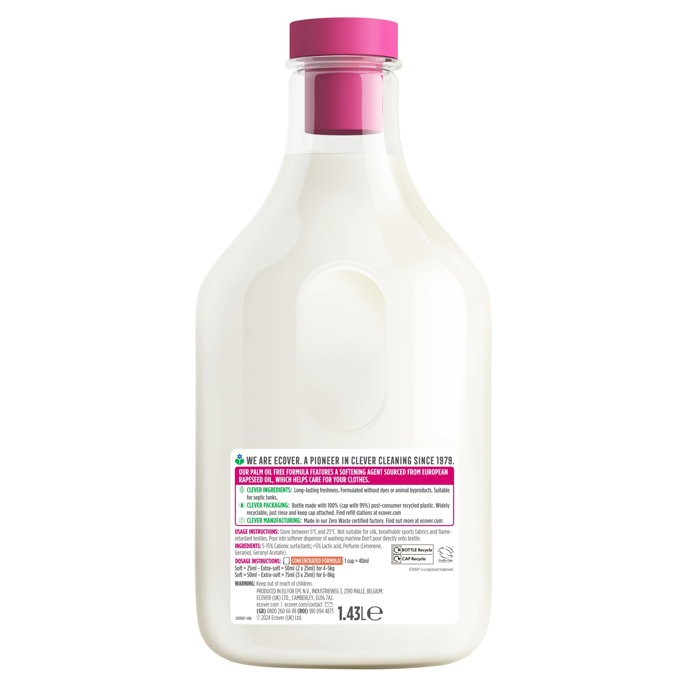 Ecover Fabric Softener Apple Blossom & Almond 1.43L thumbnail 2