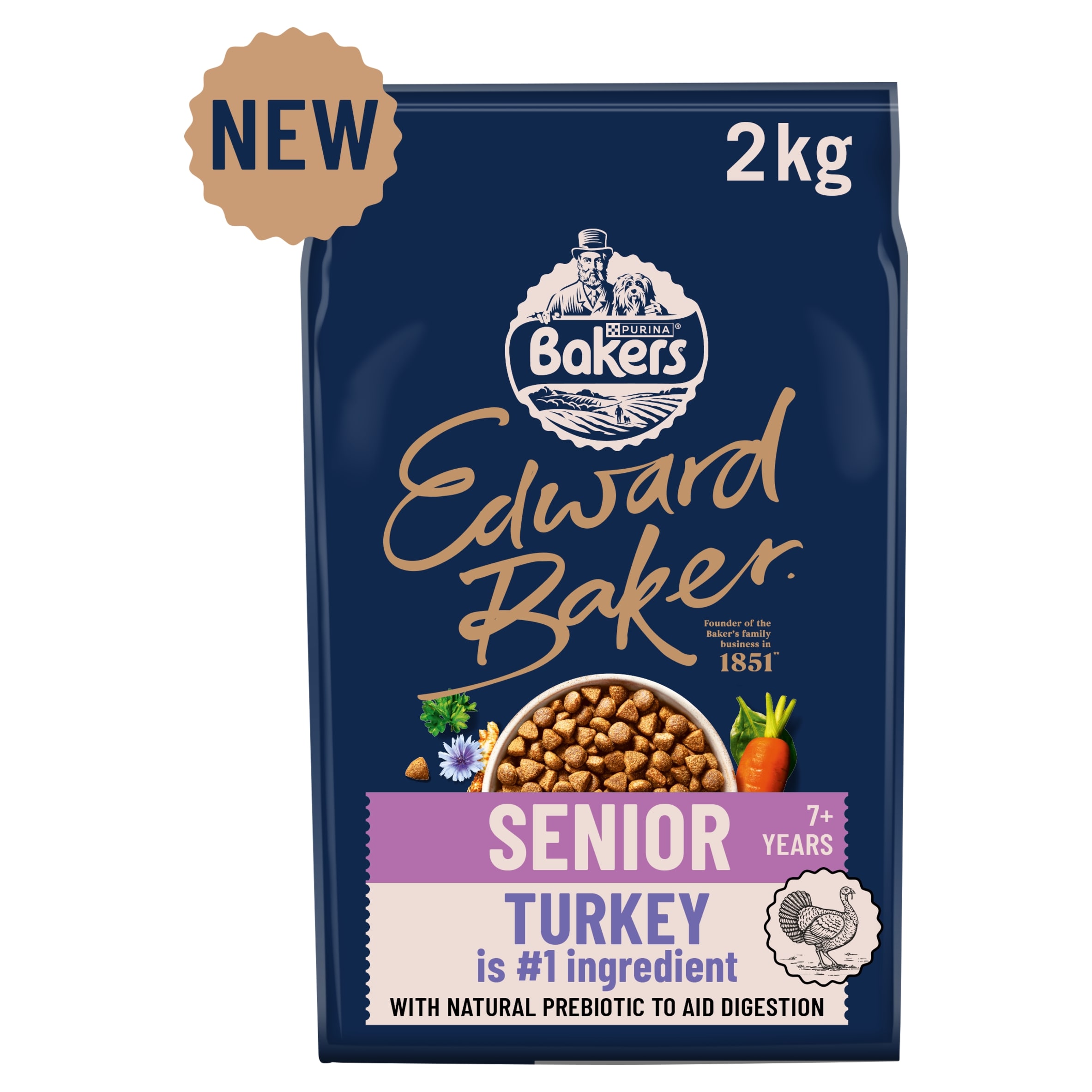 BAKERS Edward Baker Senior Turkey Dry Dog Food 2kg