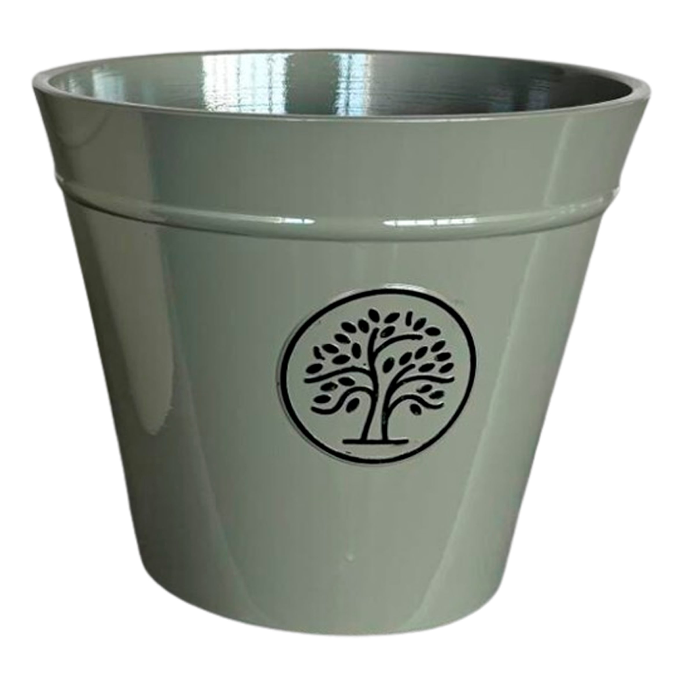TERRASTYLE PLASTIC EMBOSSED POT SAGE GREEN 22CM