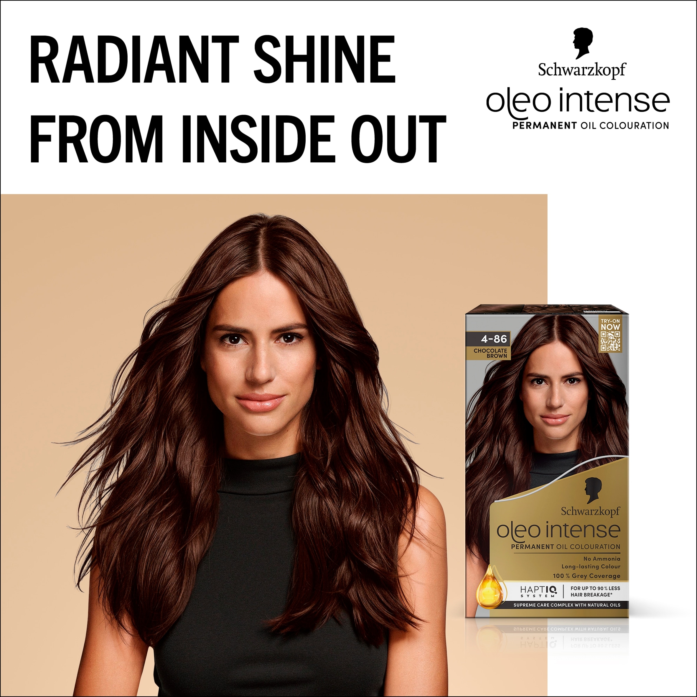 Schwarzkopf Oleo Intense Chocolate Brown 4-86 Permanent Hair Dye thumbnail 2