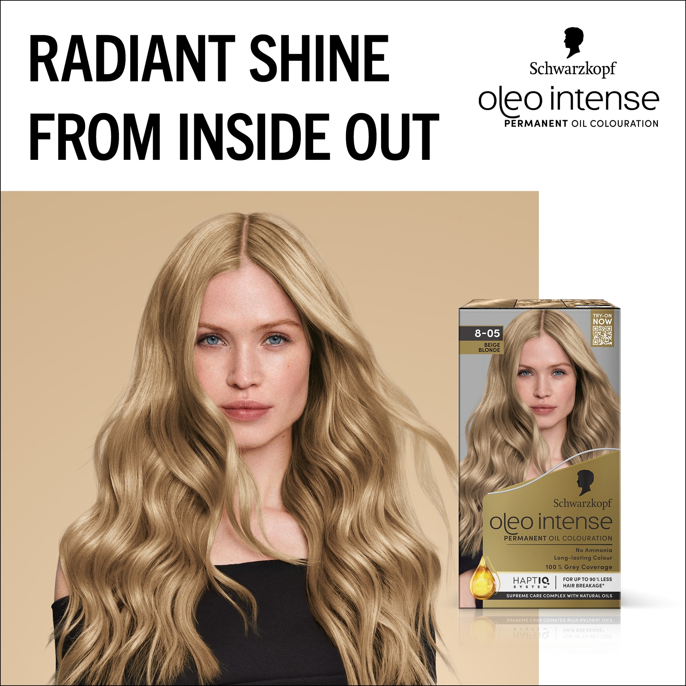 Schwarzkopf Oleo Intense Beige Blonde 8-05 Permanent Hair Dye thumbnail 2