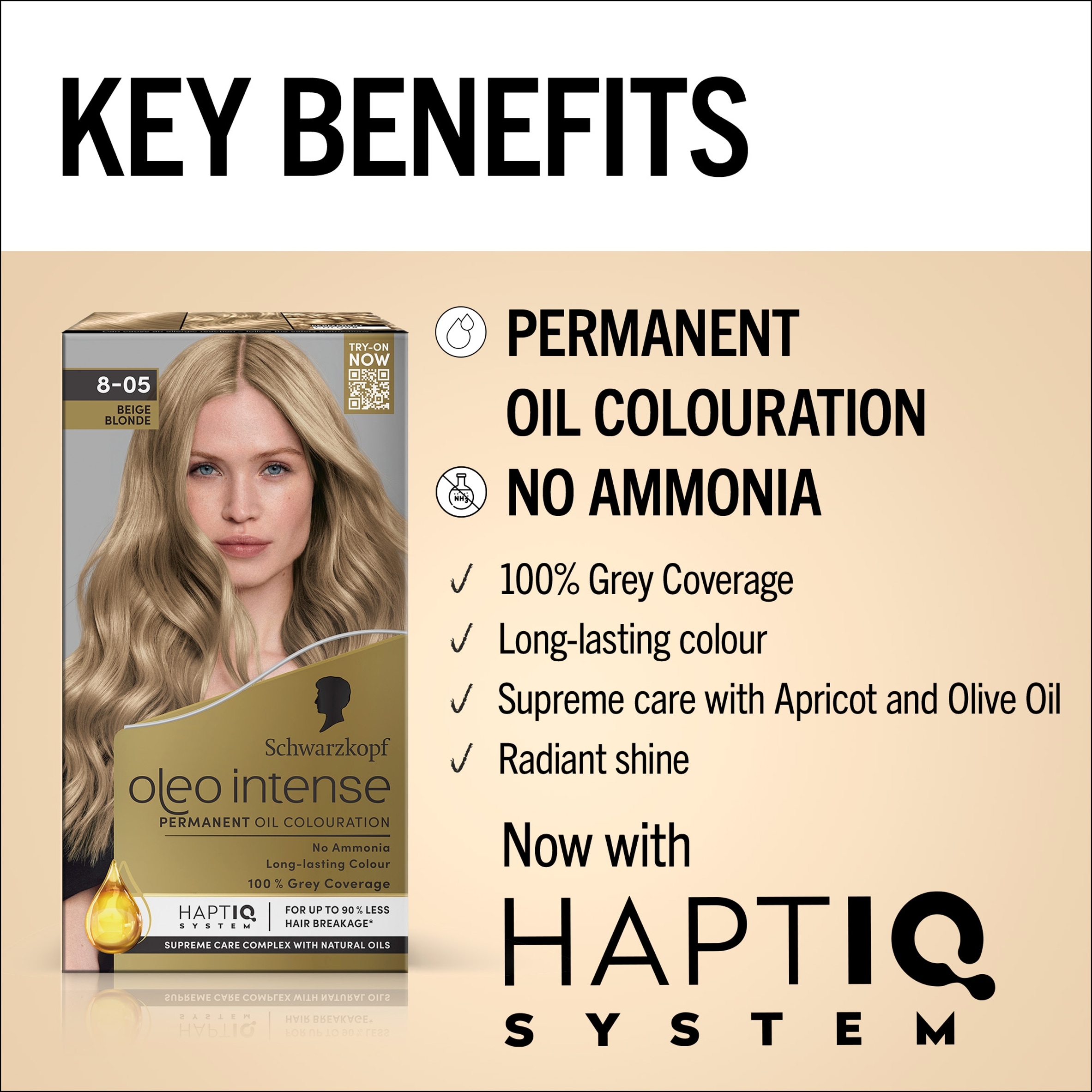 Schwarzkopf Oleo Intense Beige Blonde 8-05 Permanent Hair Dye thumbnail 3