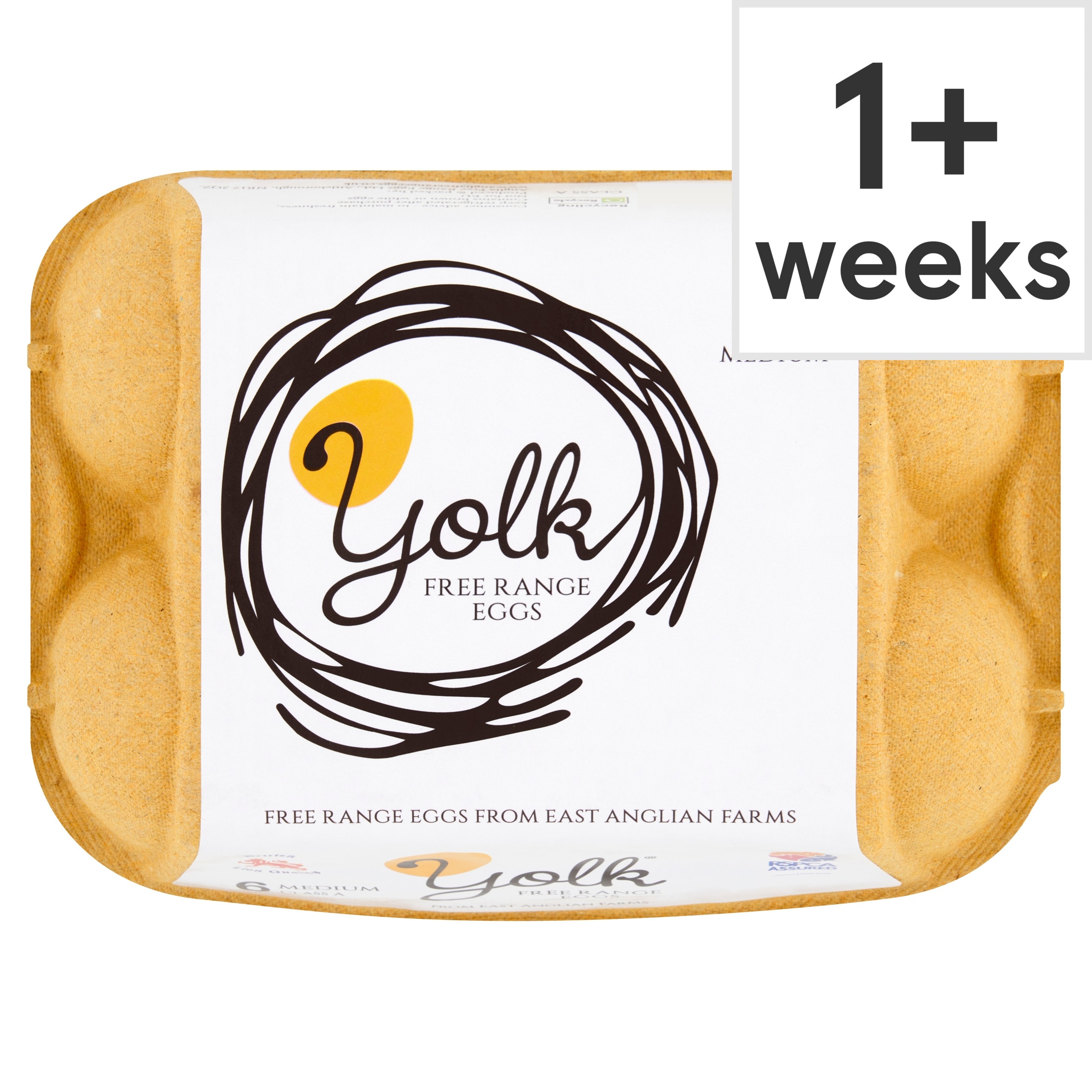 Yolk  Free Range Eggs 6 Medium