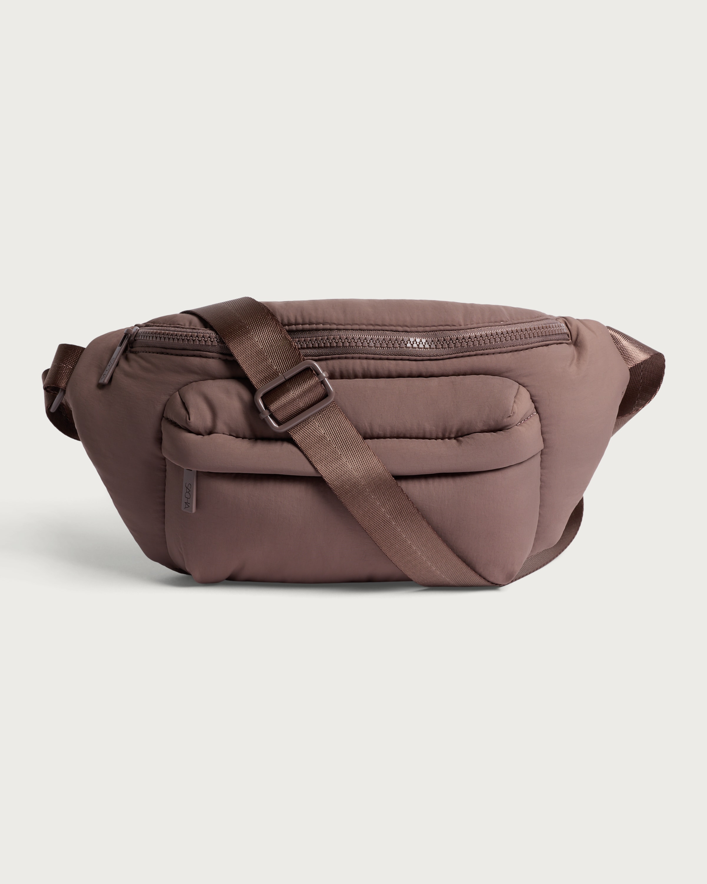 SACHA Padded Crossbody Bag in Dark Nude
